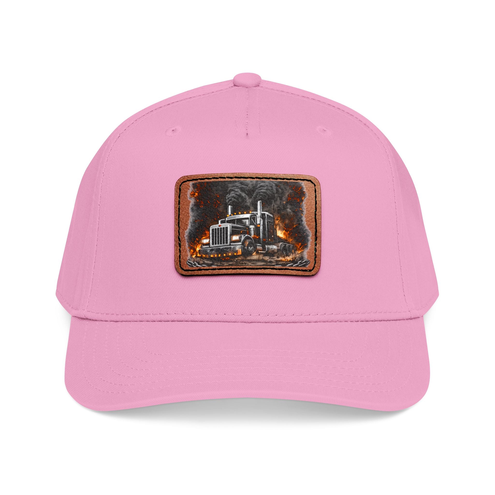 Mid Profile Baseball Cap with Leather Patch (Rectangle)