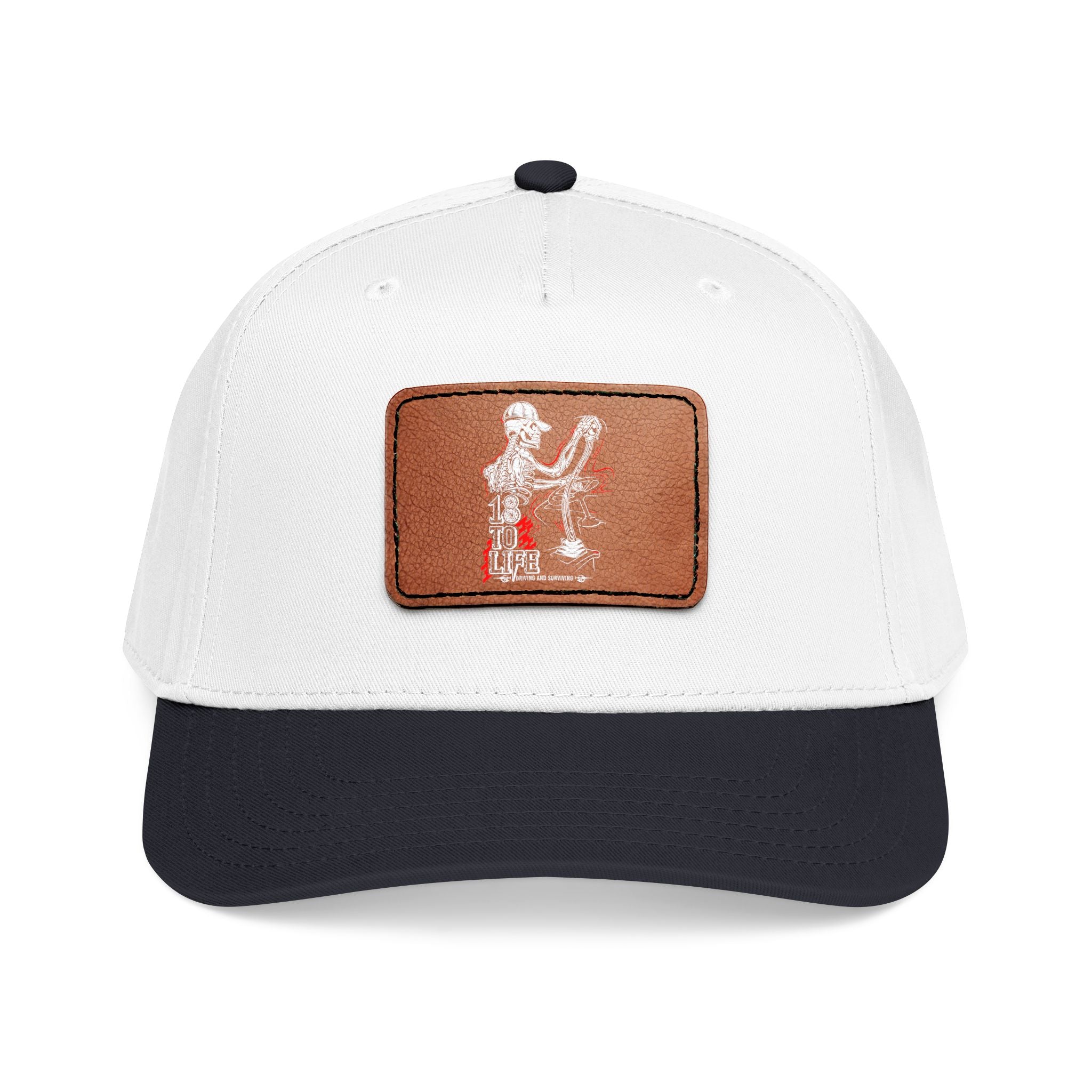 Mid Profile Baseball Cap with Leather Patch (Rectangle)