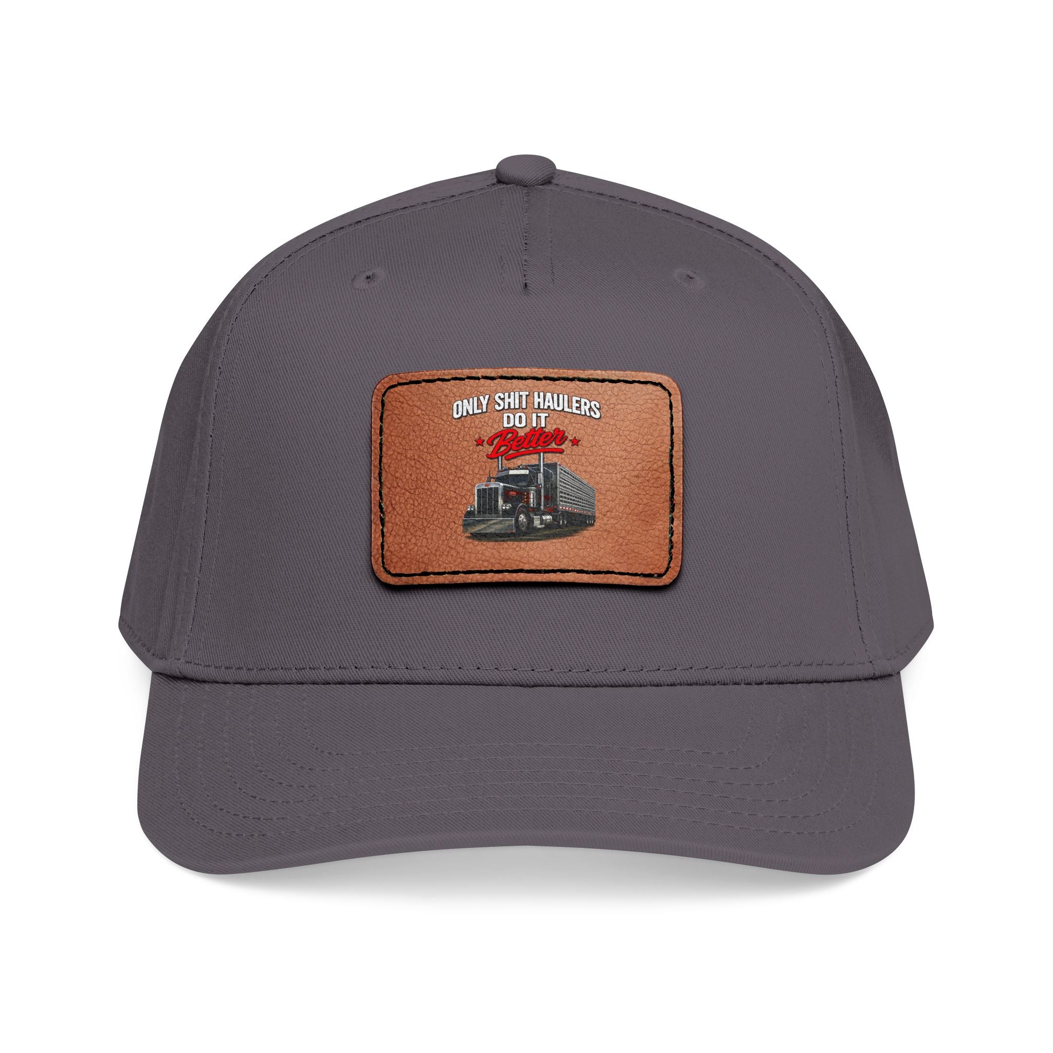 Mid Profile Baseball Cap with Leather Patch (Rectangle)