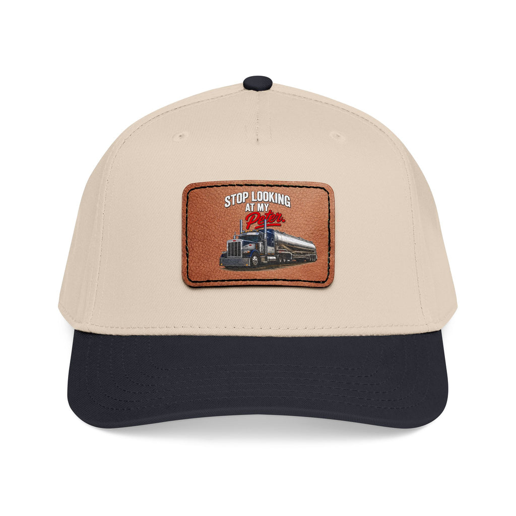 Mid Profile Baseball Cap with Leather Patch (Rectangle)