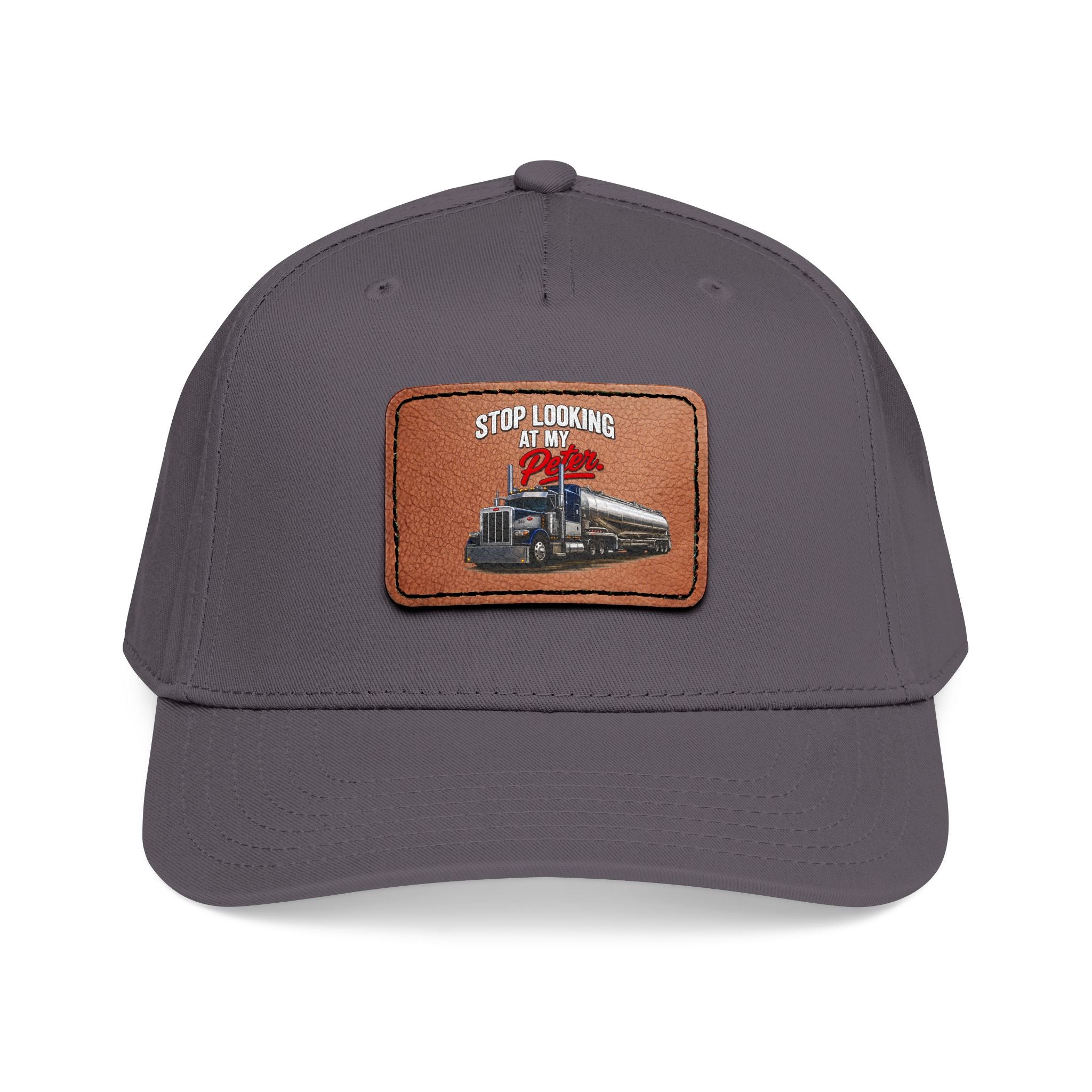 Mid Profile Baseball Cap with Leather Patch (Rectangle)