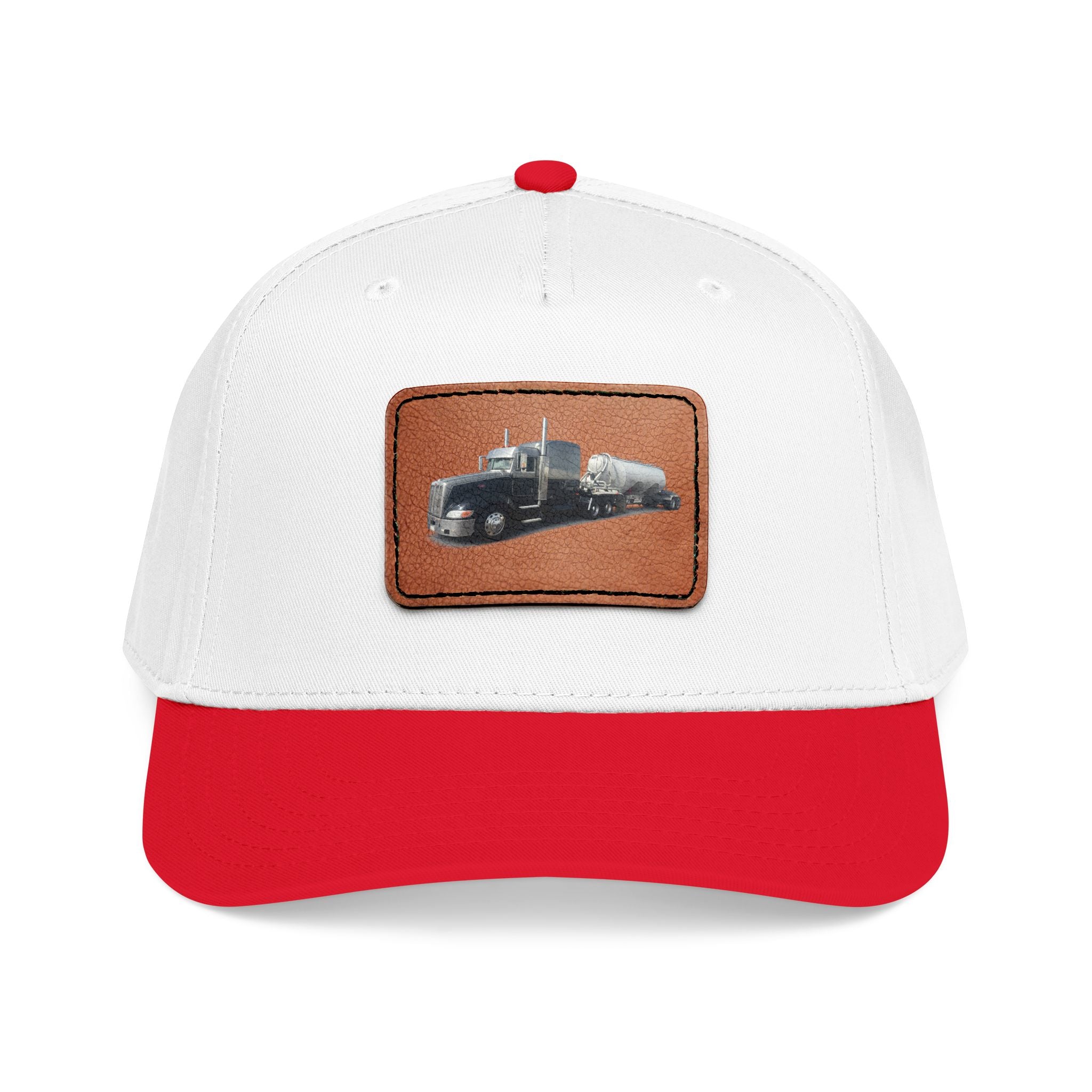 Mid Profile Baseball Cap with Leather Patch (Rectangle)