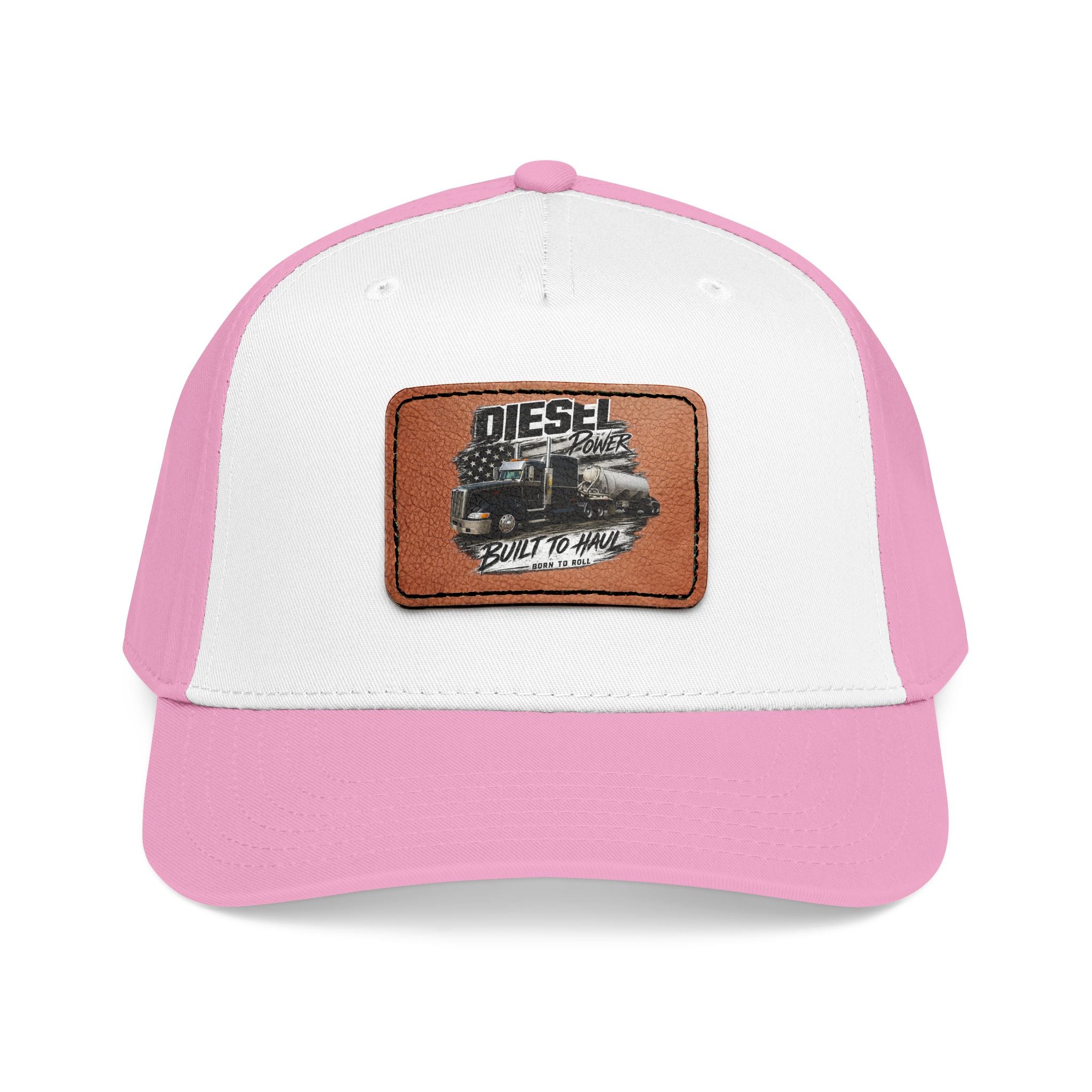 Mid Profile Baseball Cap with Leather Patch (Rectangle)