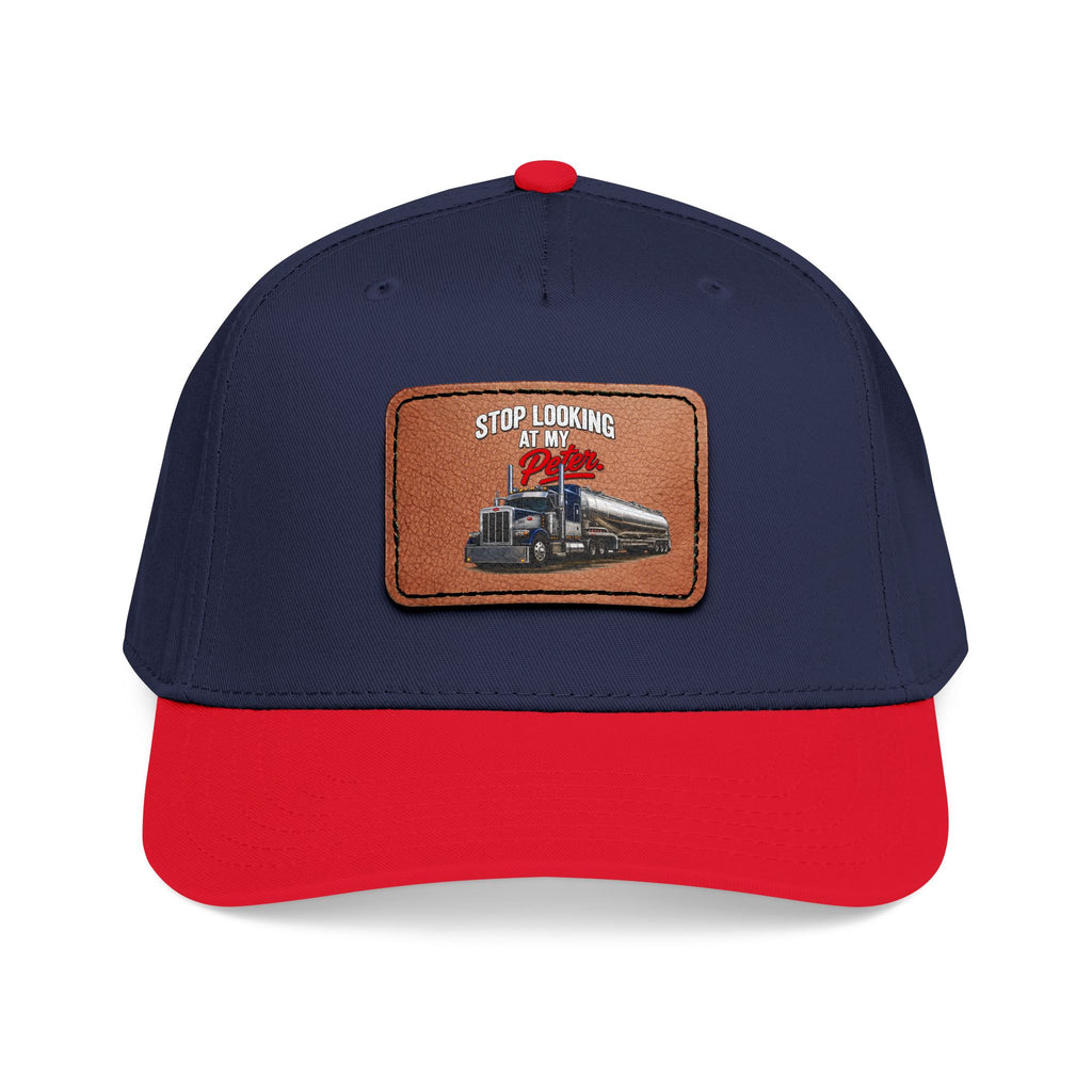 Mid Profile Baseball Cap with Leather Patch (Rectangle)