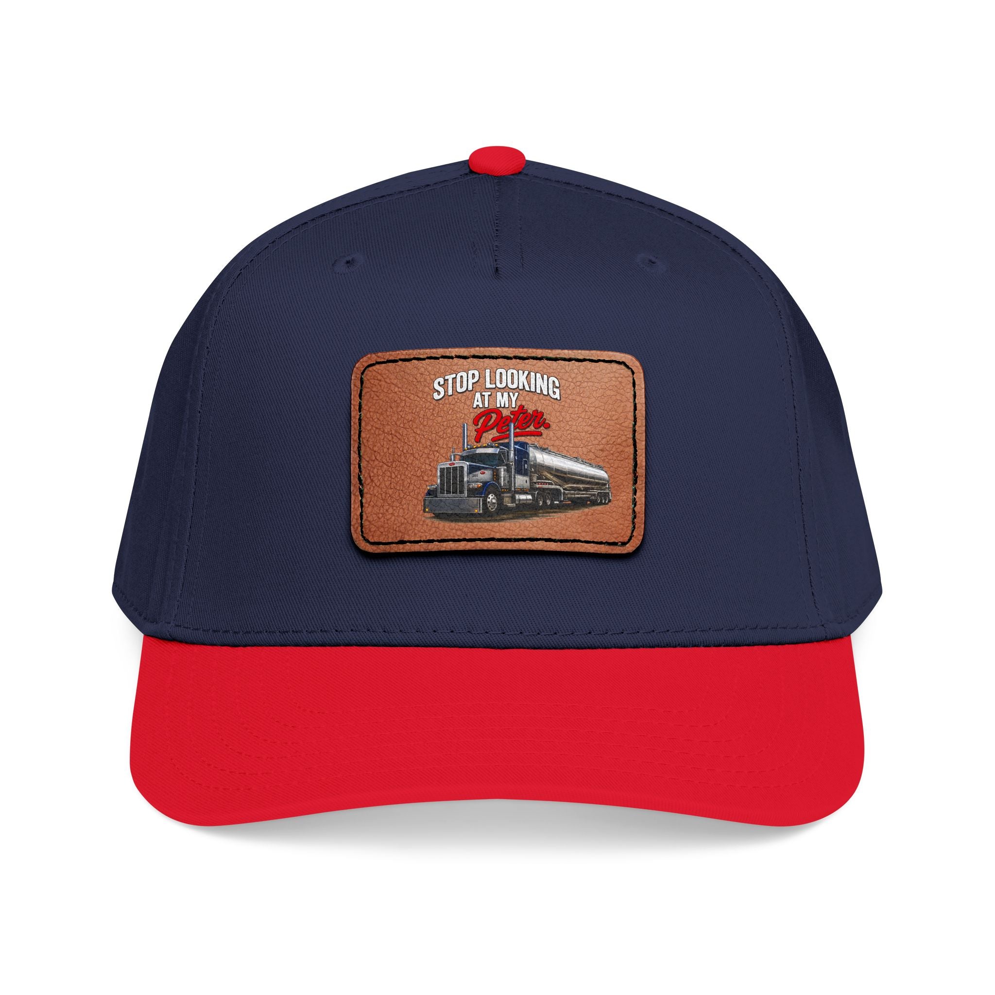 Mid Profile Baseball Cap with Leather Patch (Rectangle)