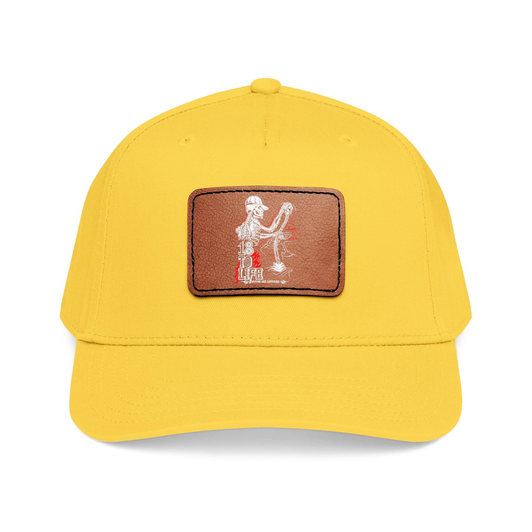 Mid Profile Baseball Cap with Leather Patch (Rectangle)