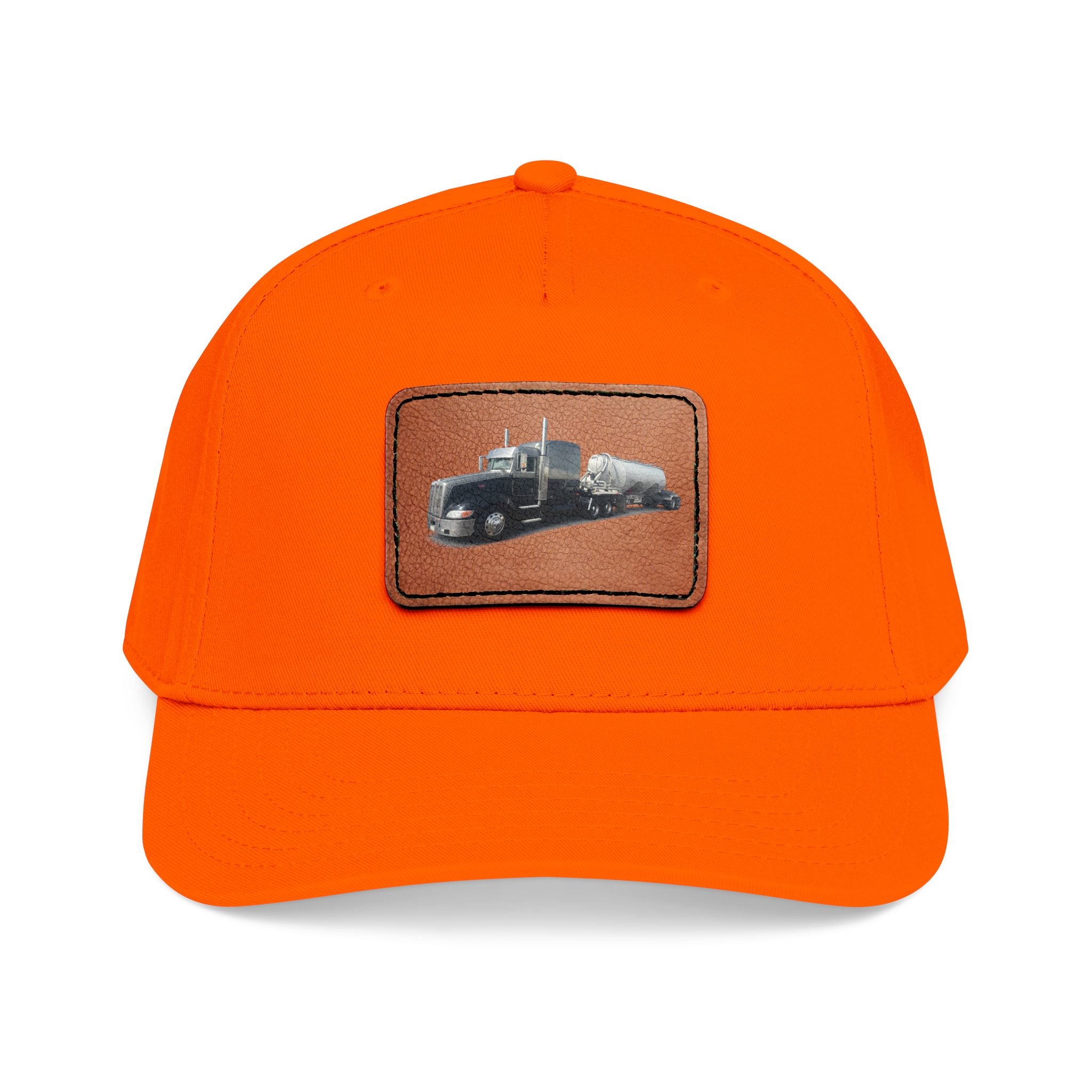 Mid Profile Baseball Cap with Leather Patch (Rectangle)