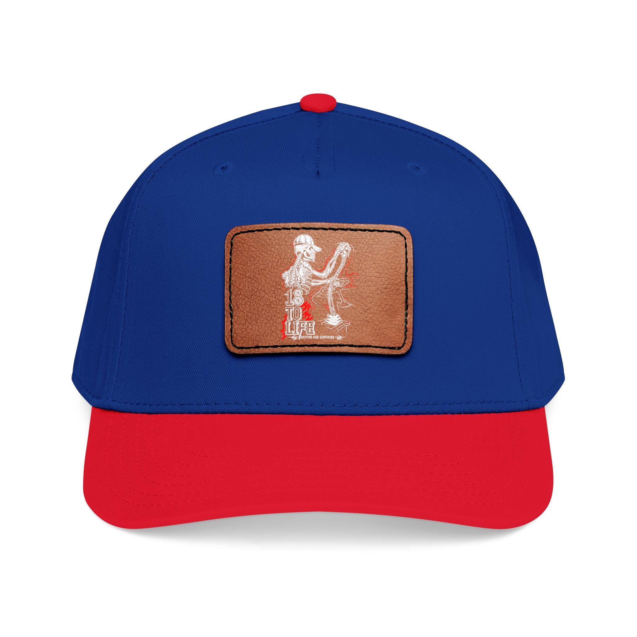 Mid Profile Baseball Cap with Leather Patch (Rectangle)