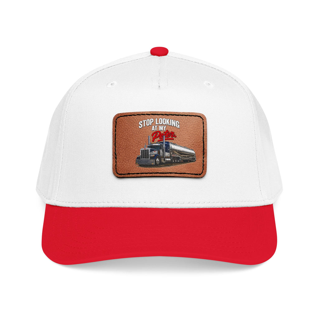 Mid Profile Baseball Cap with Leather Patch (Rectangle)