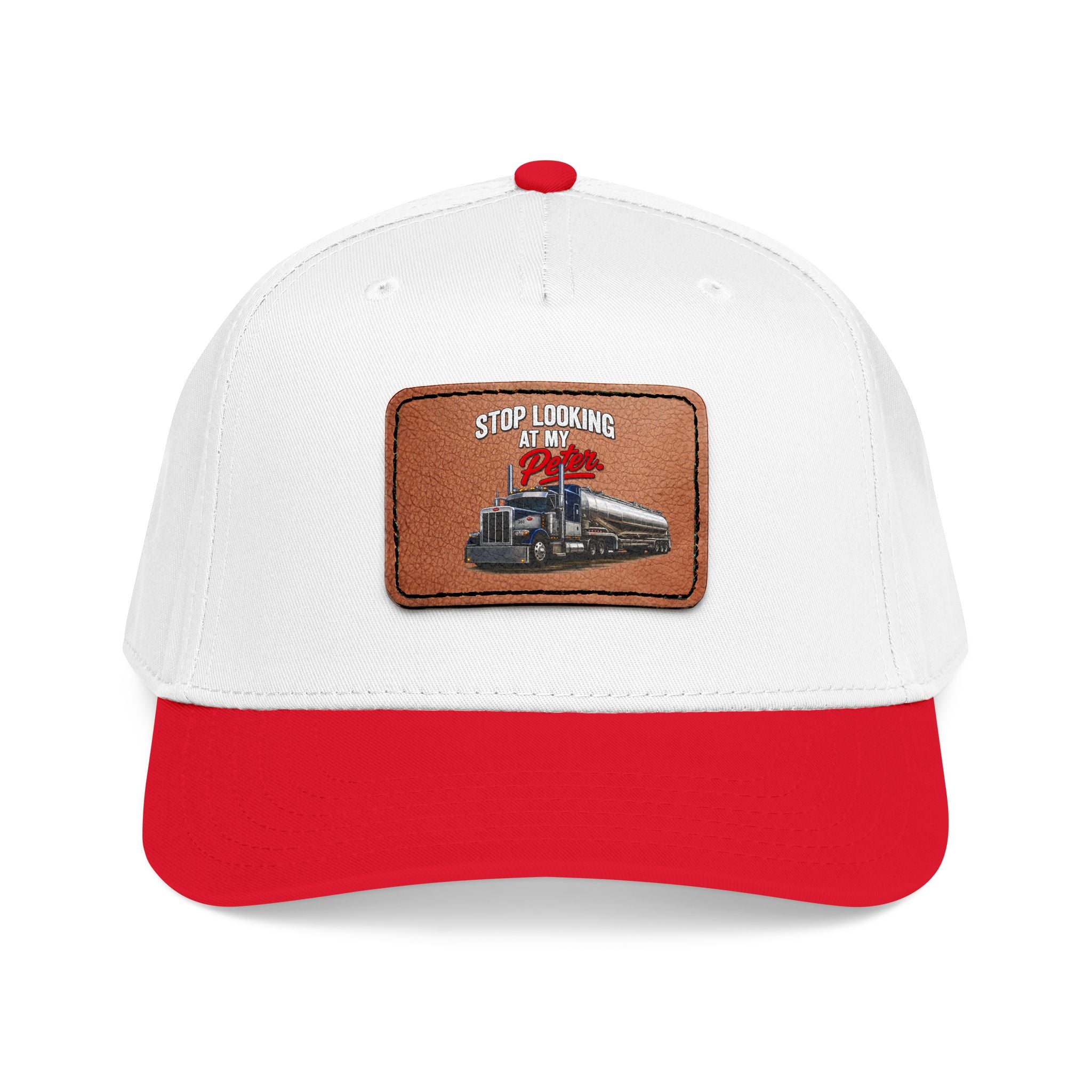 Mid Profile Baseball Cap with Leather Patch (Rectangle)