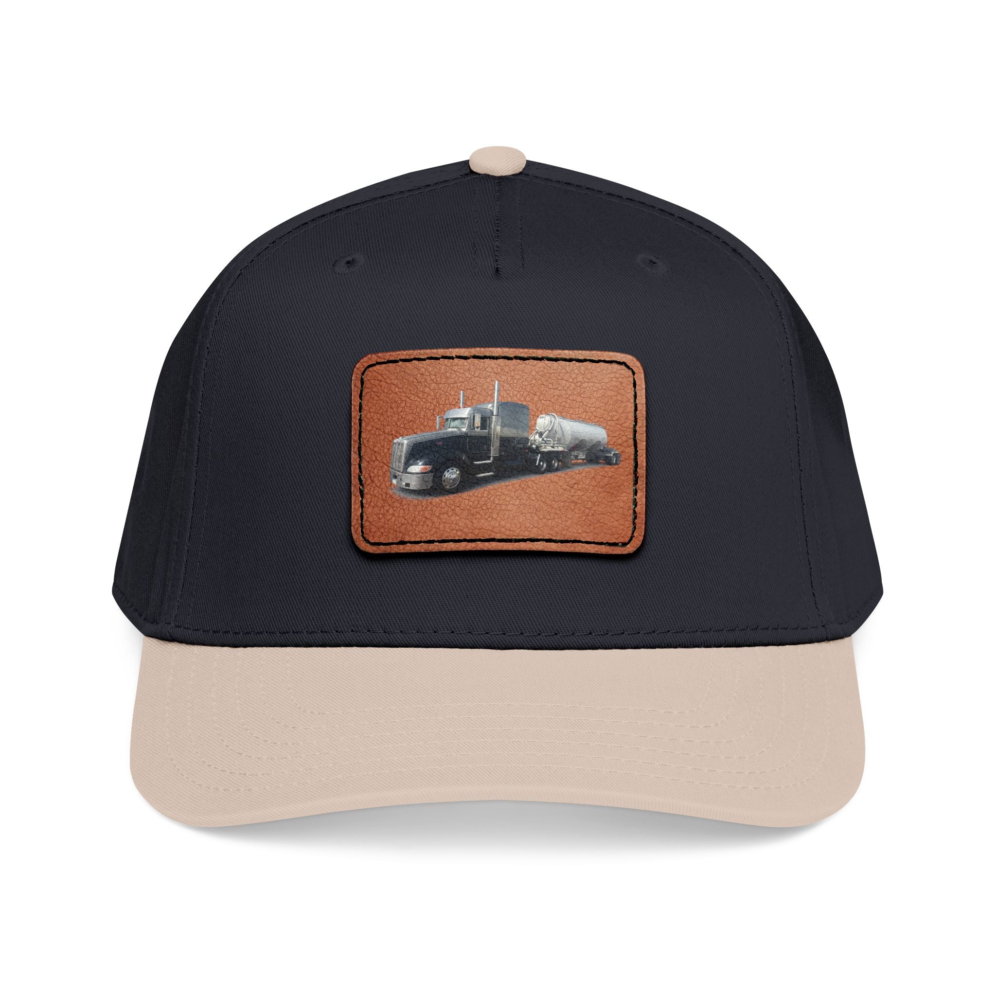 Mid Profile Baseball Cap with Leather Patch (Rectangle)