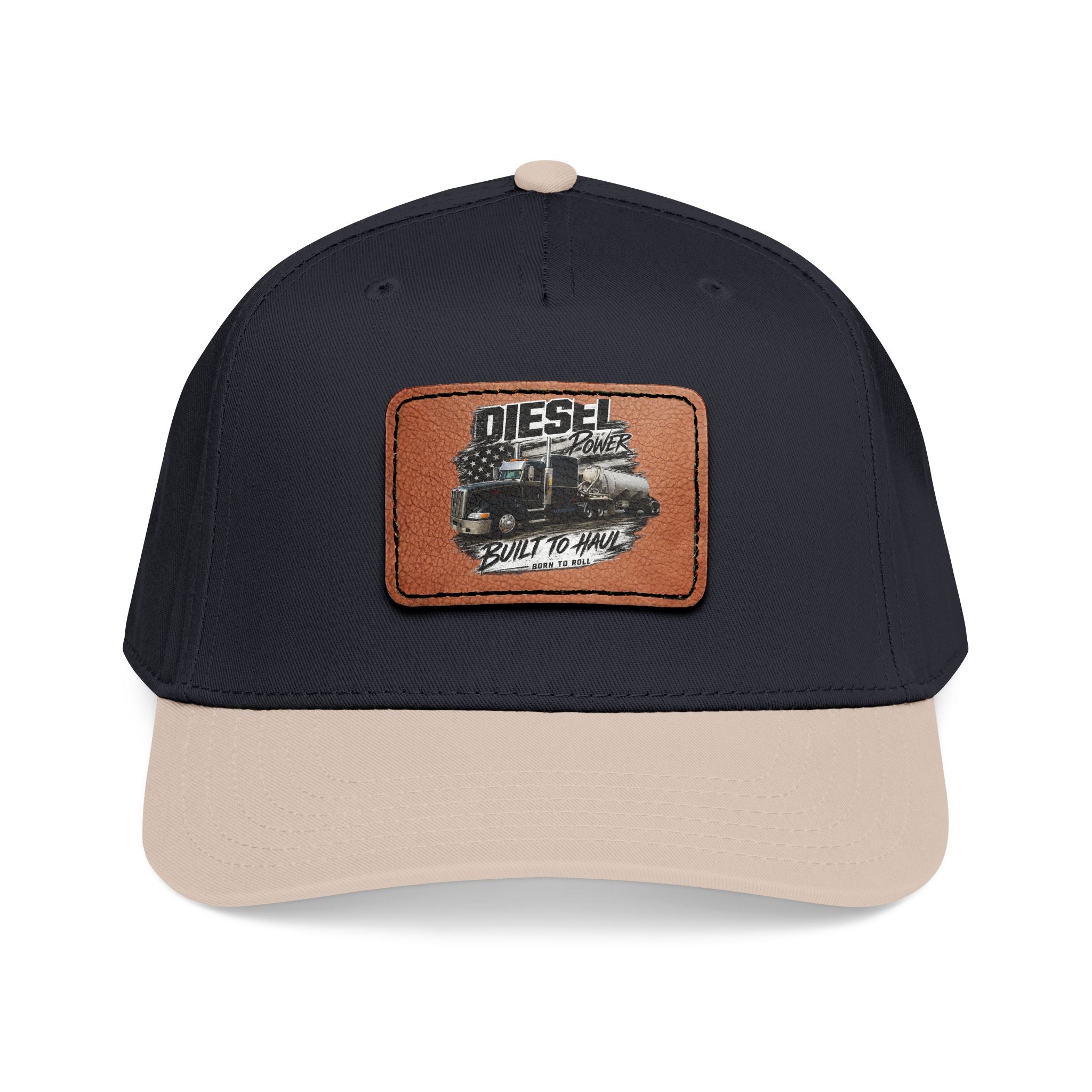 Mid Profile Baseball Cap with Leather Patch (Rectangle)