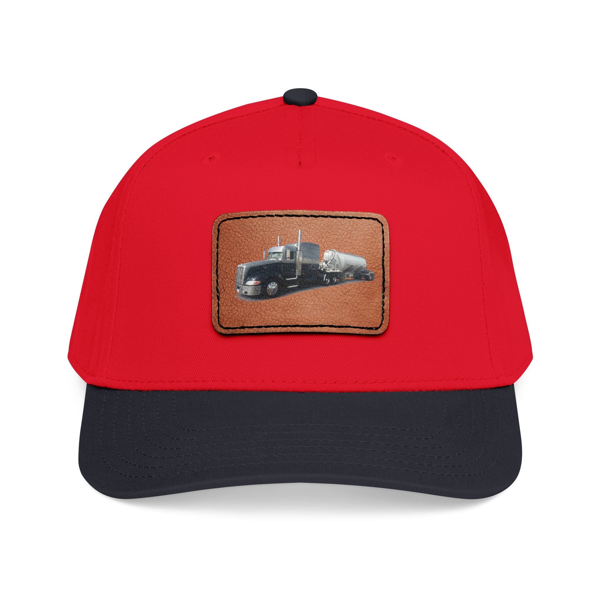 Mid Profile Baseball Cap with Leather Patch (Rectangle)