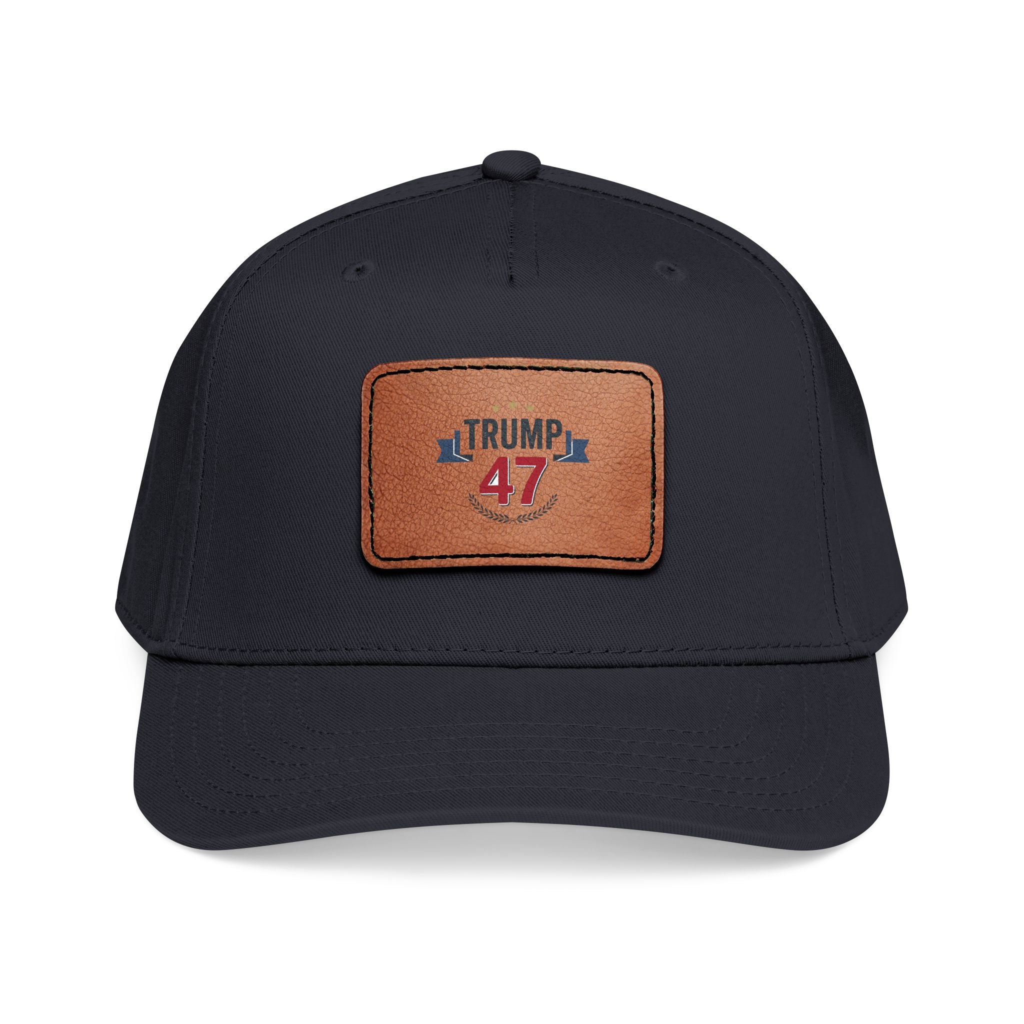 Mid Profile Baseball Cap with Leather Patch (Rectangle)