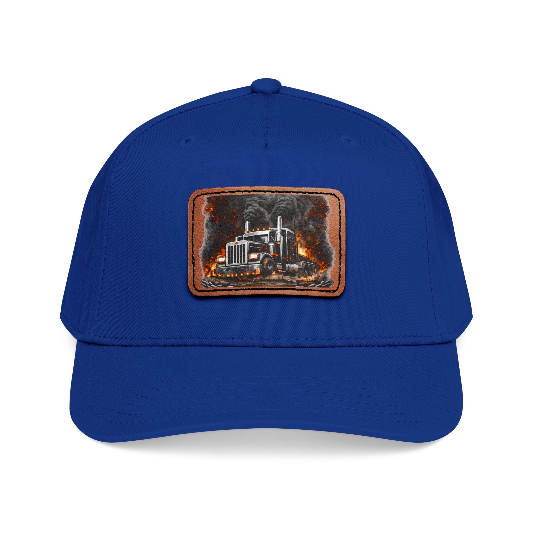 Mid Profile Baseball Cap with Leather Patch (Rectangle)