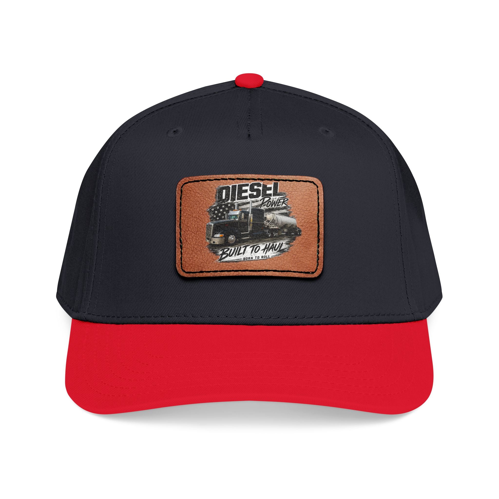 Mid Profile Baseball Cap with Leather Patch (Rectangle)