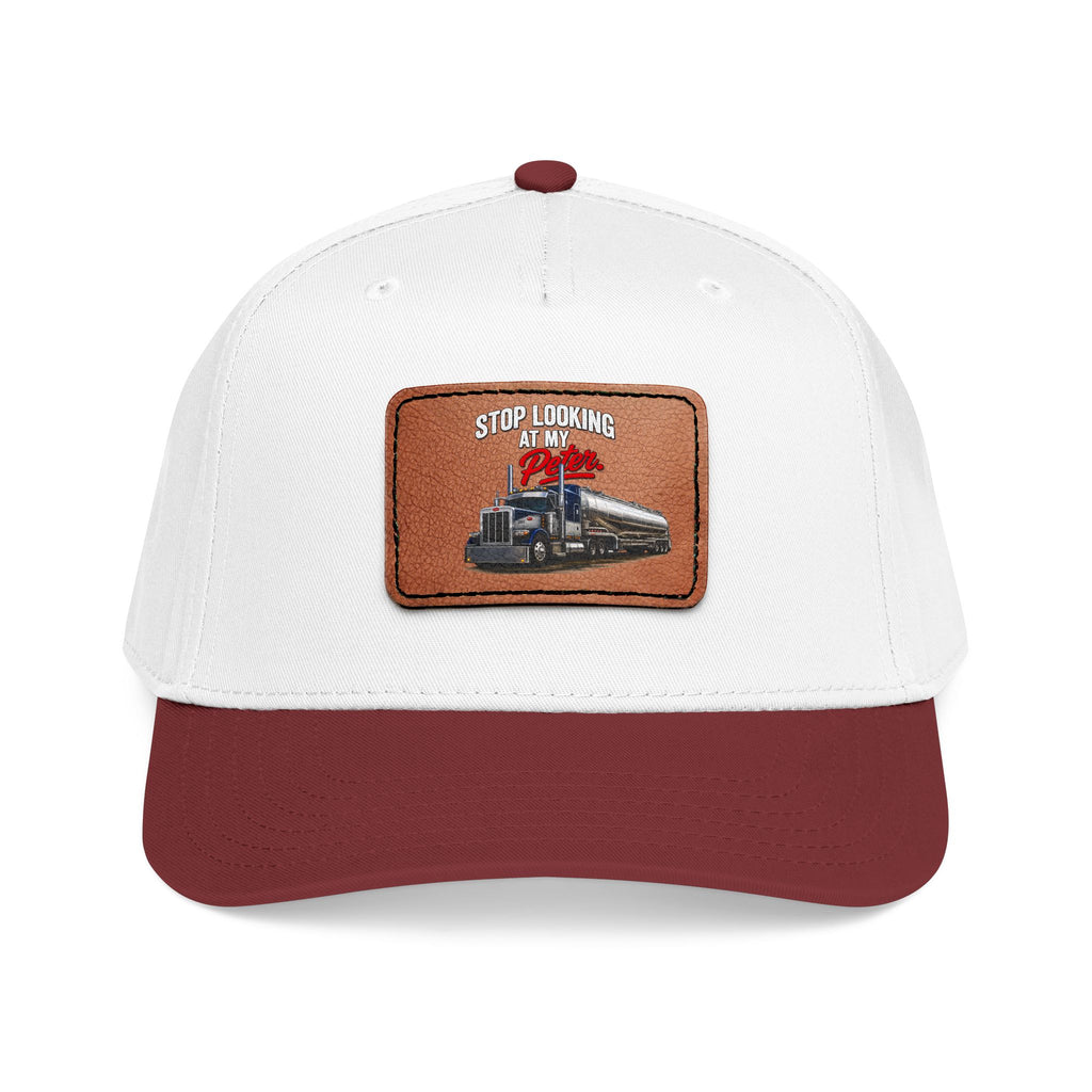 Mid Profile Baseball Cap with Leather Patch (Rectangle)