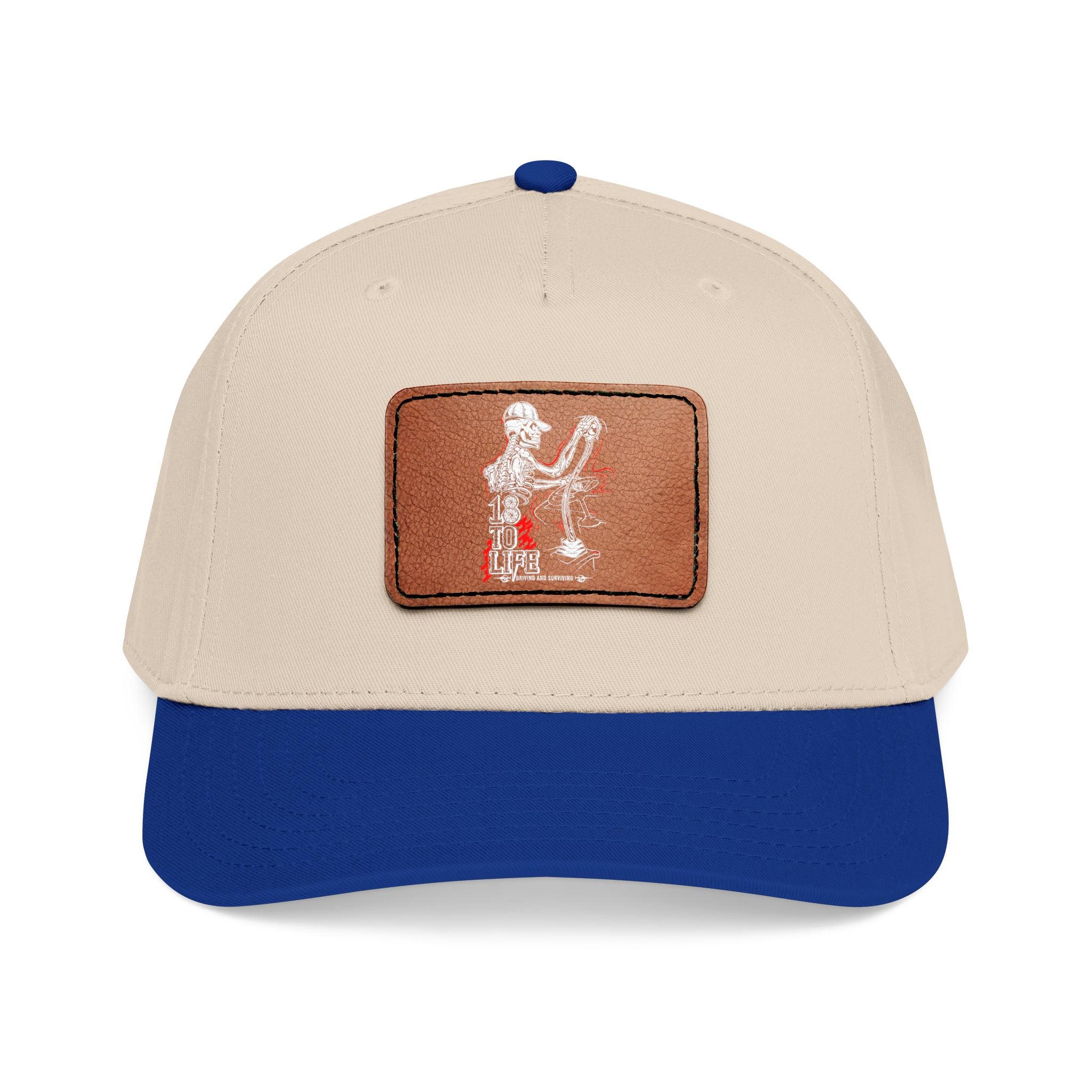 Mid Profile Baseball Cap with Leather Patch (Rectangle)