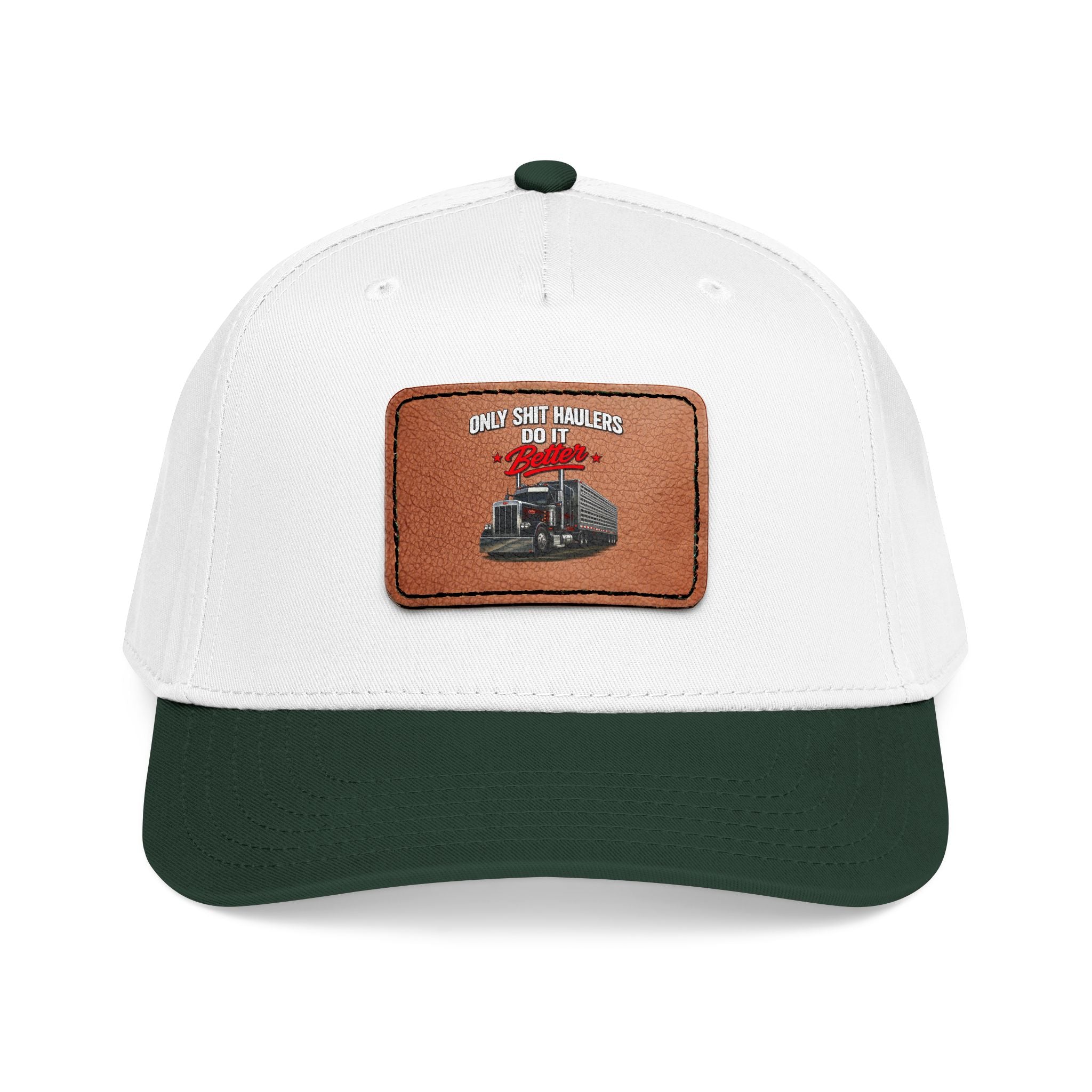 Mid Profile Baseball Cap with Leather Patch (Rectangle)
