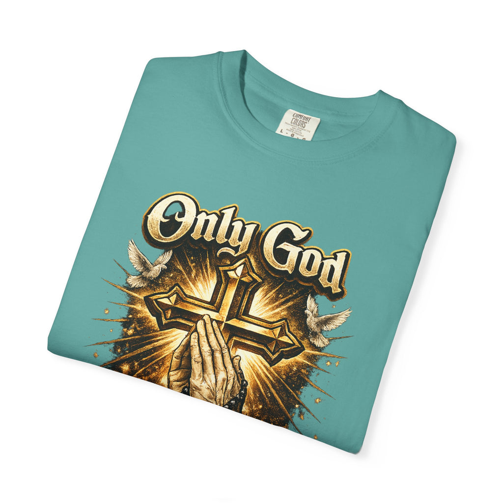 Only God Can Judge Me T-Shirt — Praying Hands & Cross Religious Tee