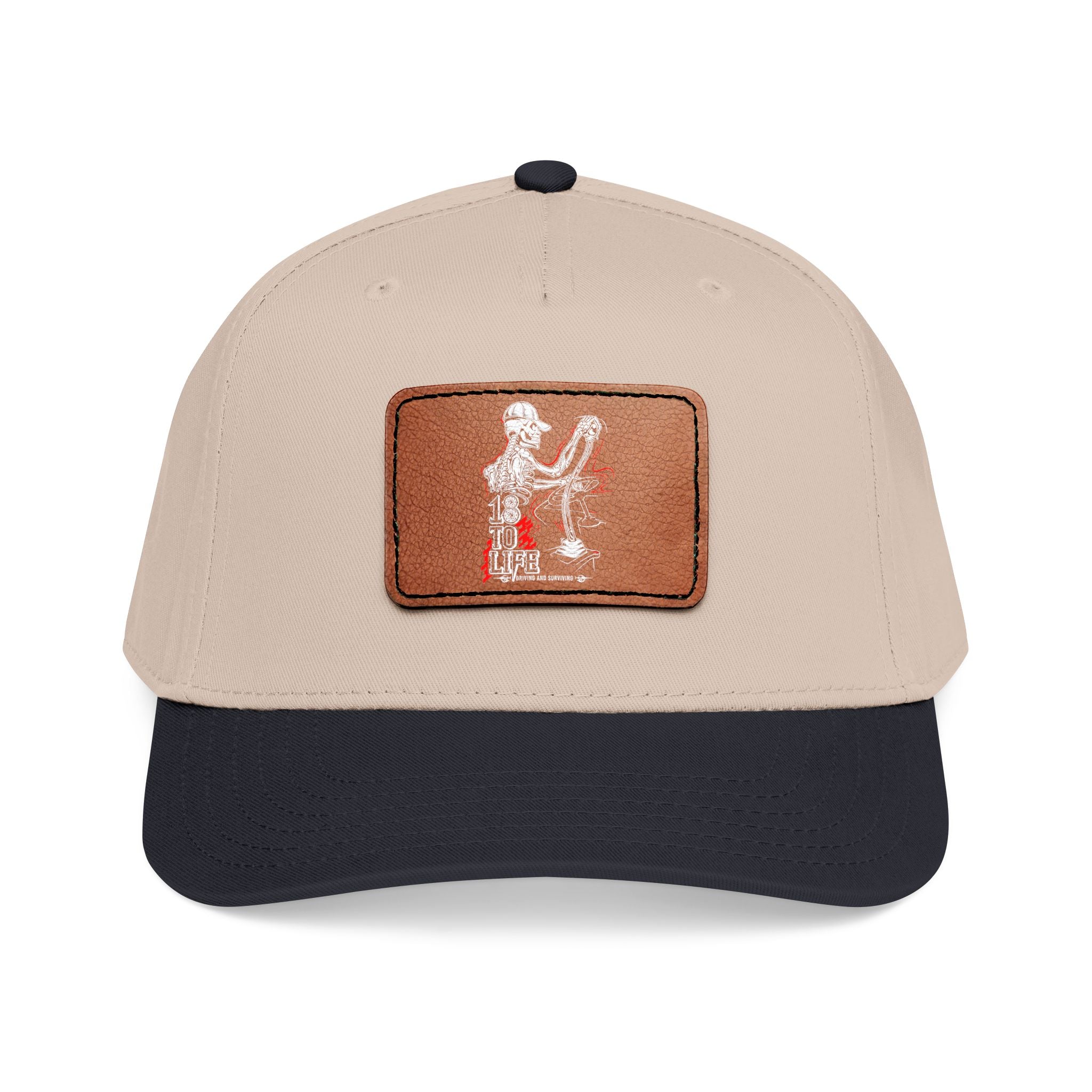 Mid Profile Baseball Cap with Leather Patch (Rectangle)