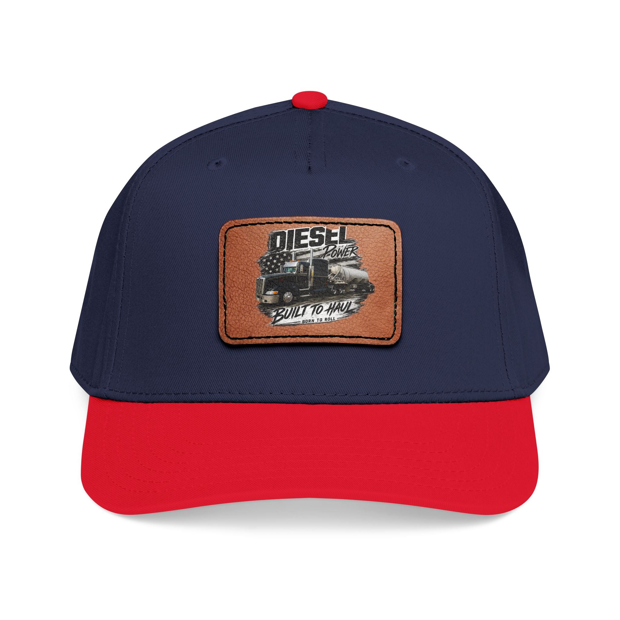 Mid Profile Baseball Cap with Leather Patch (Rectangle)