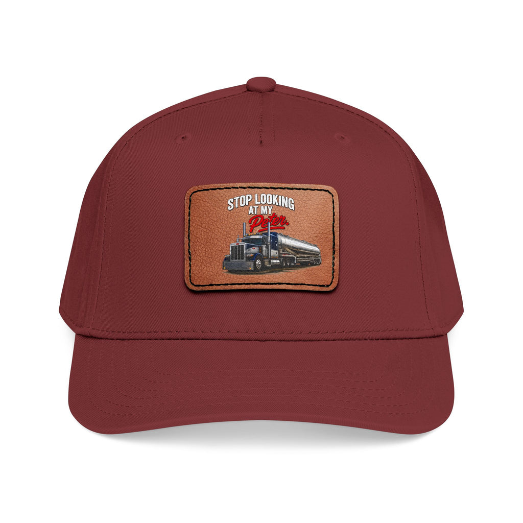 Mid Profile Baseball Cap with Leather Patch (Rectangle)