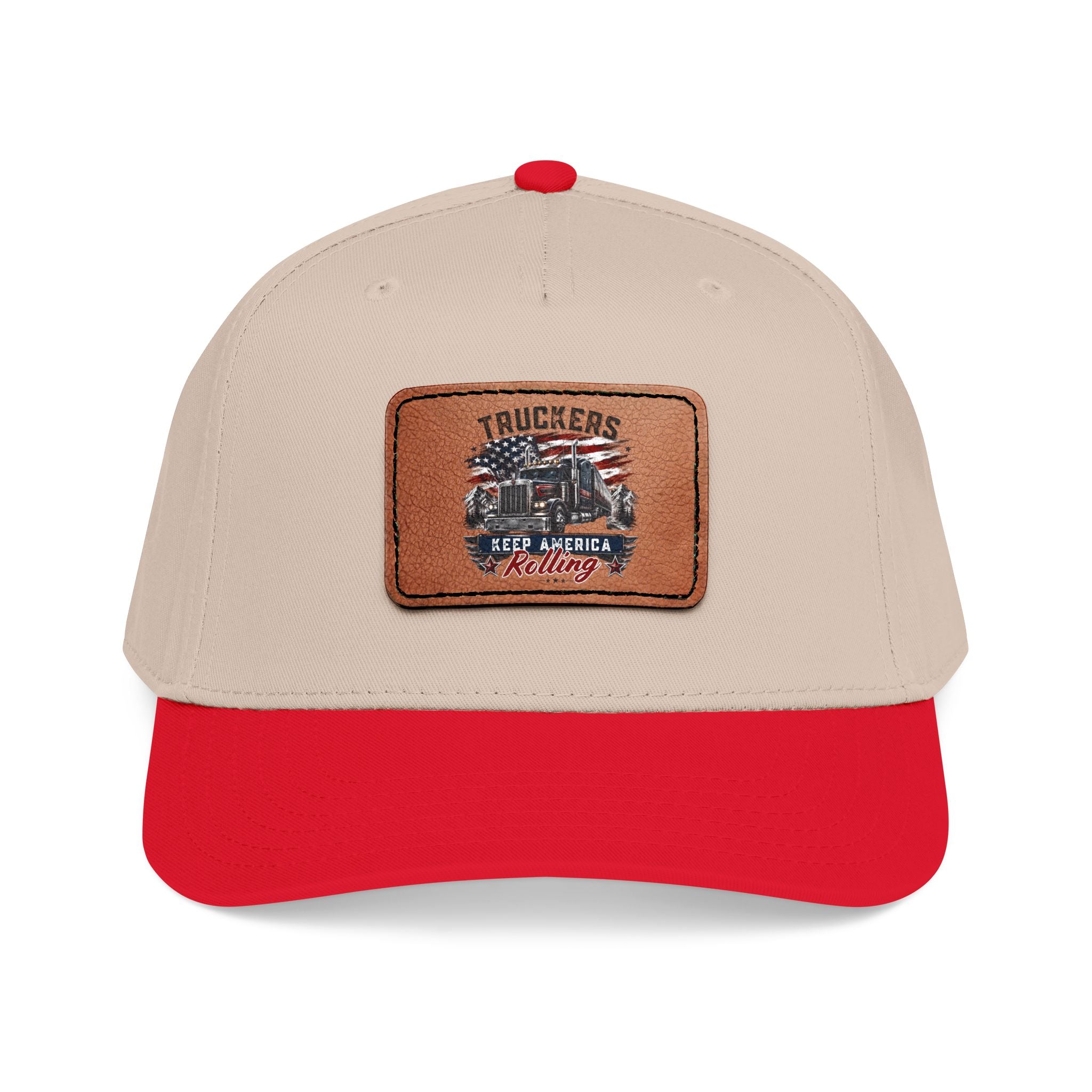 Mid Profile Baseball Cap with Leather Patch (Rectangle)