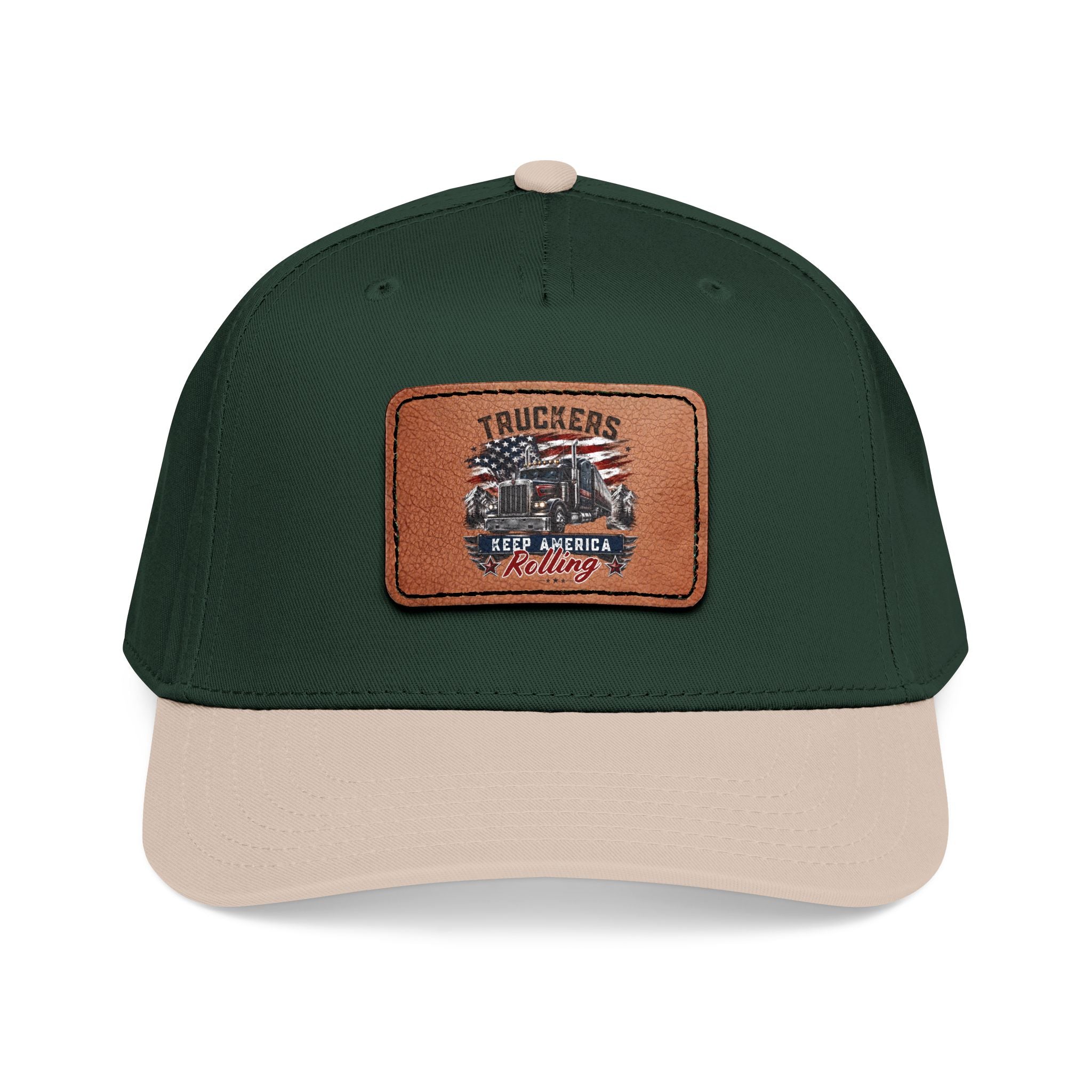 Mid Profile Baseball Cap with Leather Patch (Rectangle)