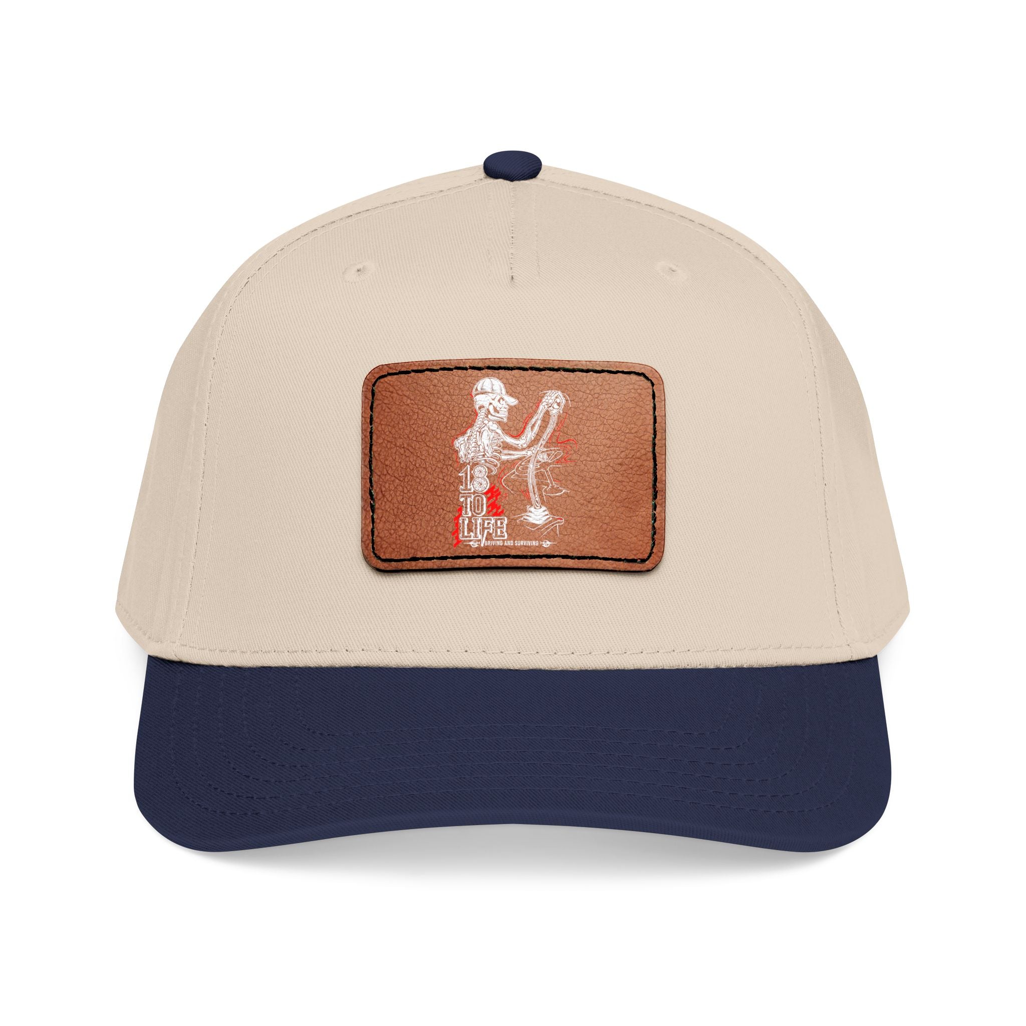 Mid Profile Baseball Cap with Leather Patch (Rectangle)