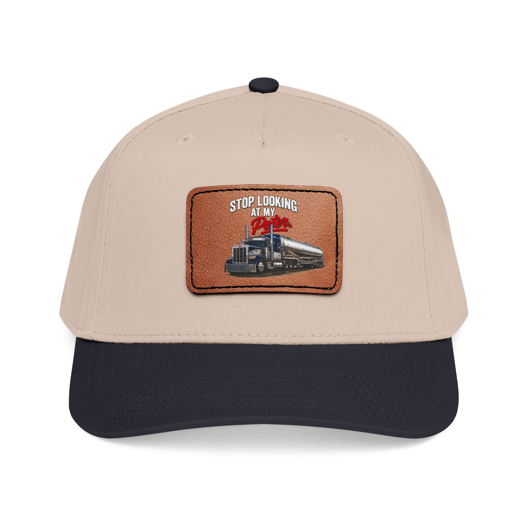 Mid Profile Baseball Cap with Leather Patch (Rectangle)
