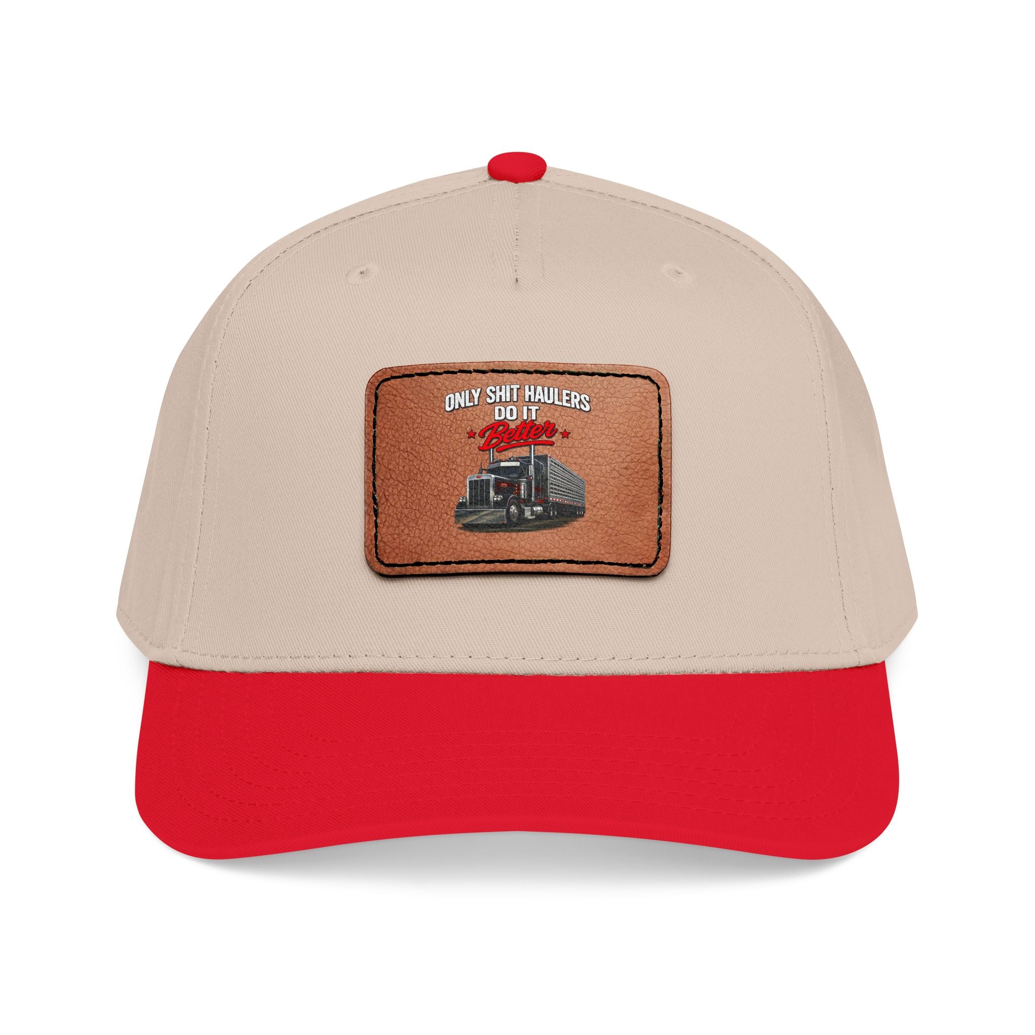 Mid Profile Baseball Cap with Leather Patch (Rectangle)