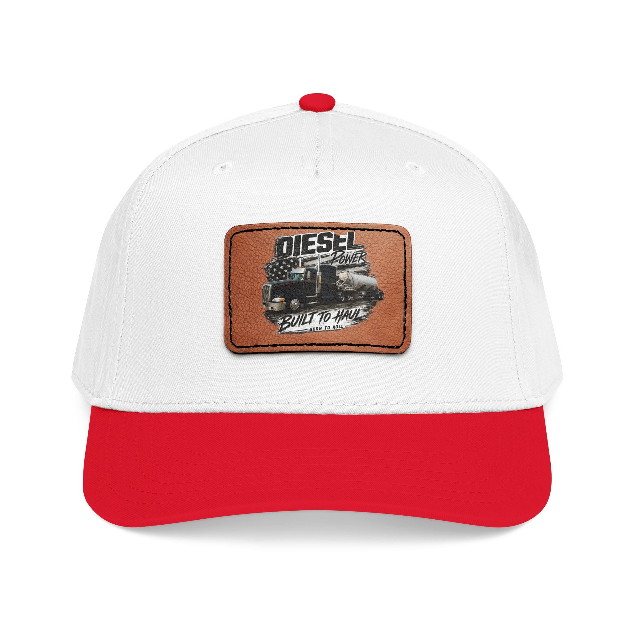 Mid Profile Baseball Cap with Leather Patch (Rectangle)