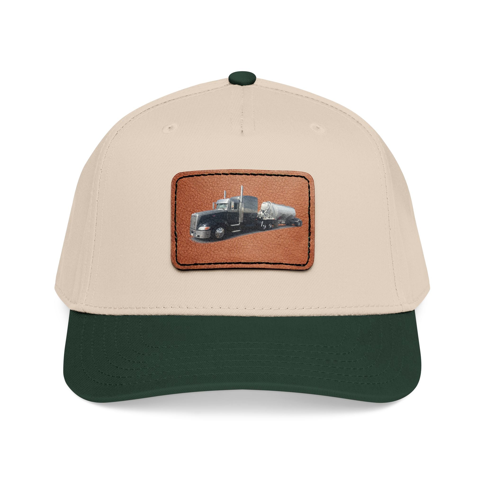 Mid Profile Baseball Cap with Leather Patch (Rectangle)
