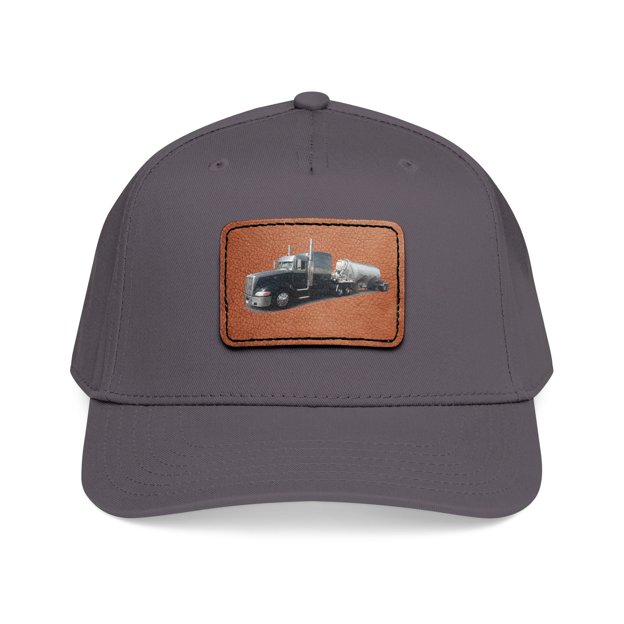 Mid Profile Baseball Cap with Leather Patch (Rectangle)