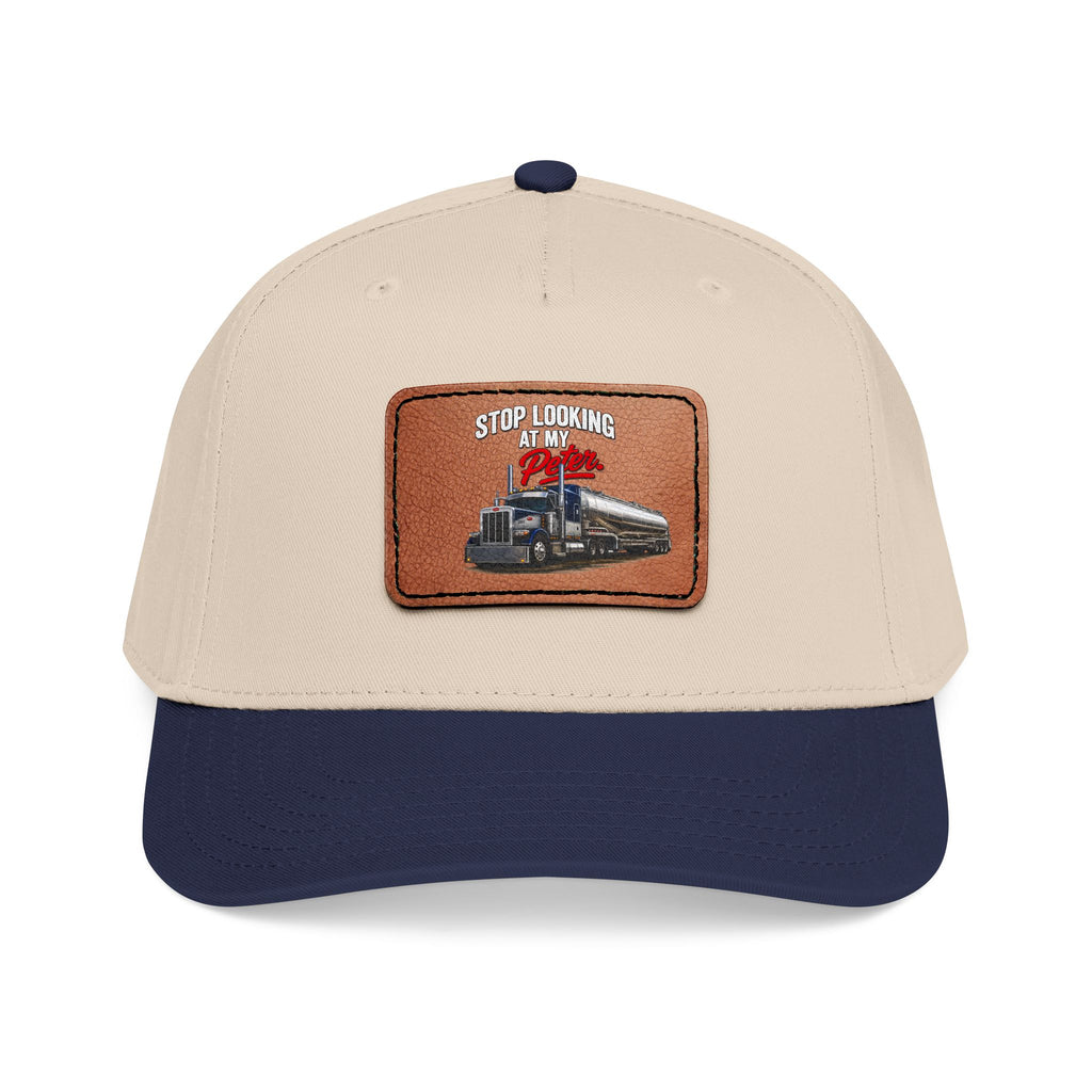 Mid Profile Baseball Cap with Leather Patch (Rectangle)