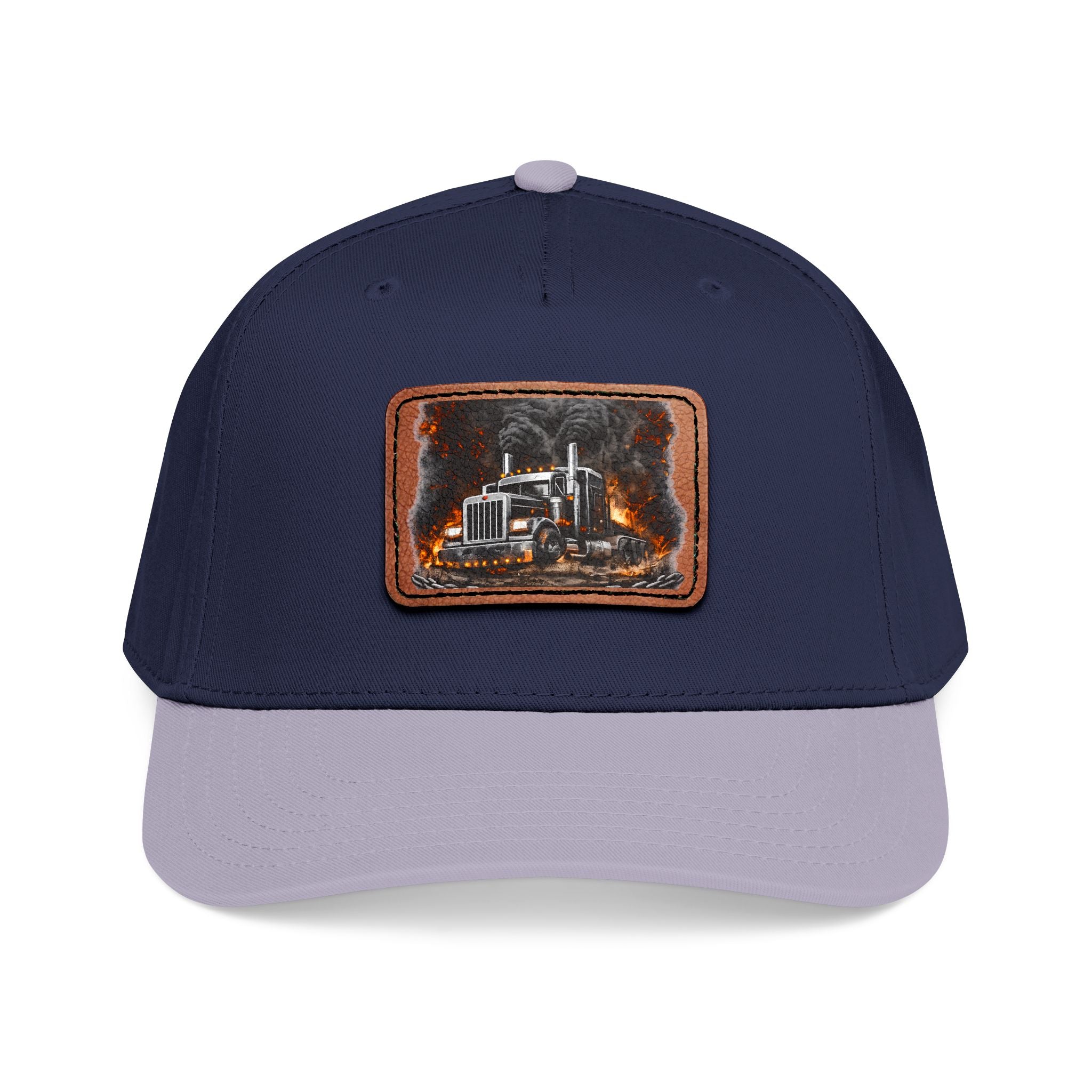 Mid Profile Baseball Cap with Leather Patch (Rectangle)