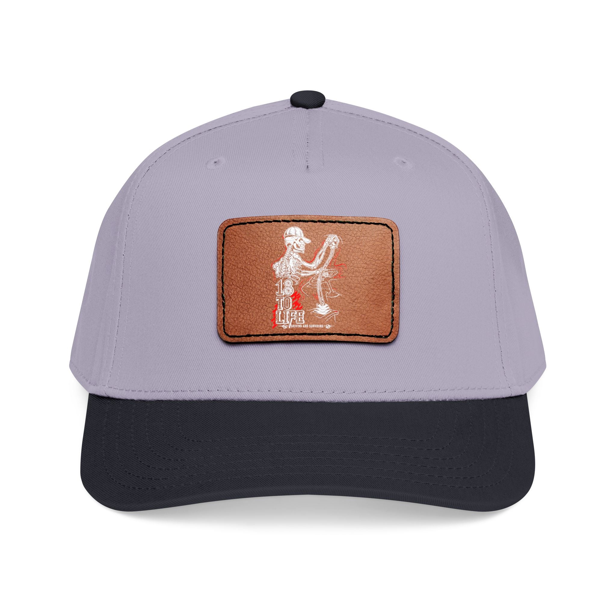 Mid Profile Baseball Cap with Leather Patch (Rectangle)
