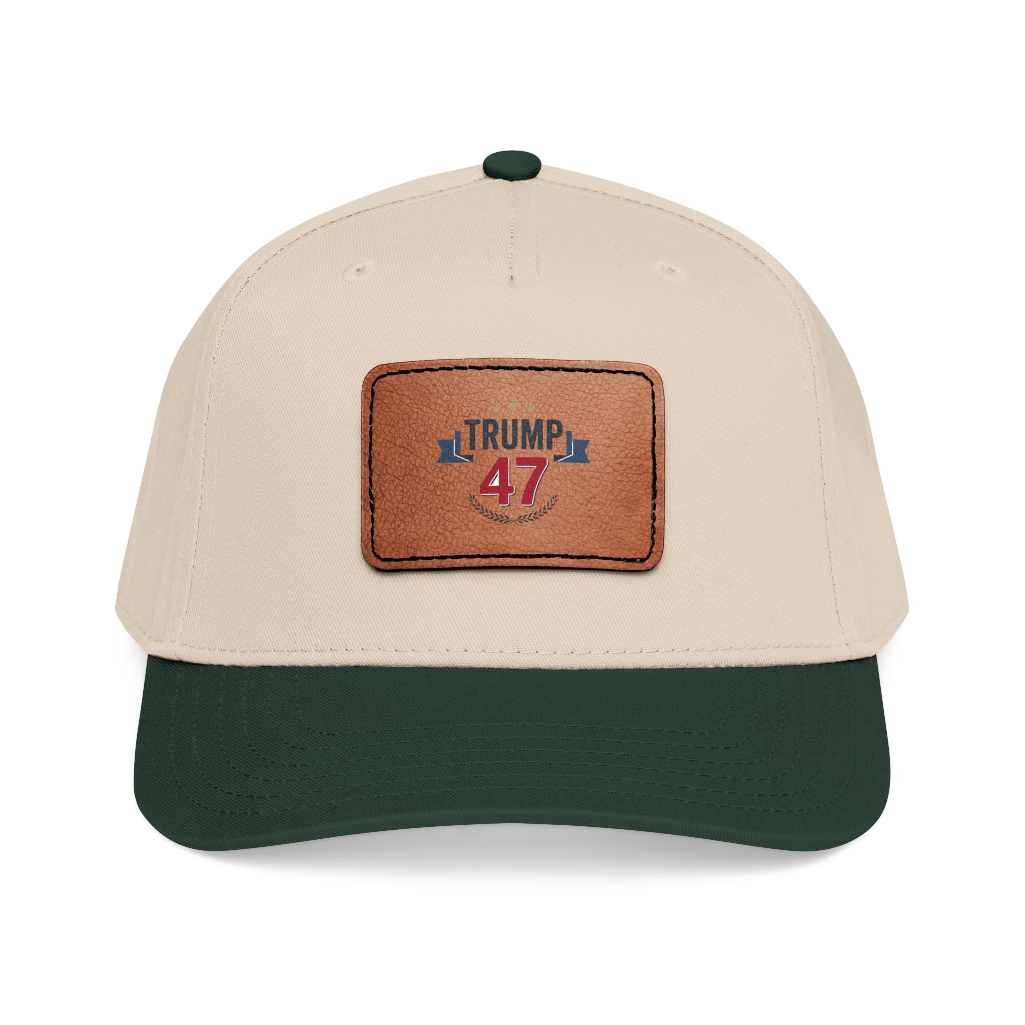 Mid Profile Baseball Cap with Leather Patch (Rectangle)