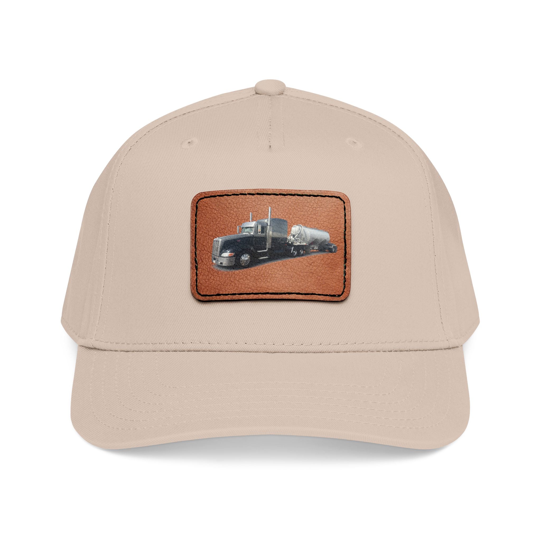 Mid Profile Baseball Cap with Leather Patch (Rectangle)