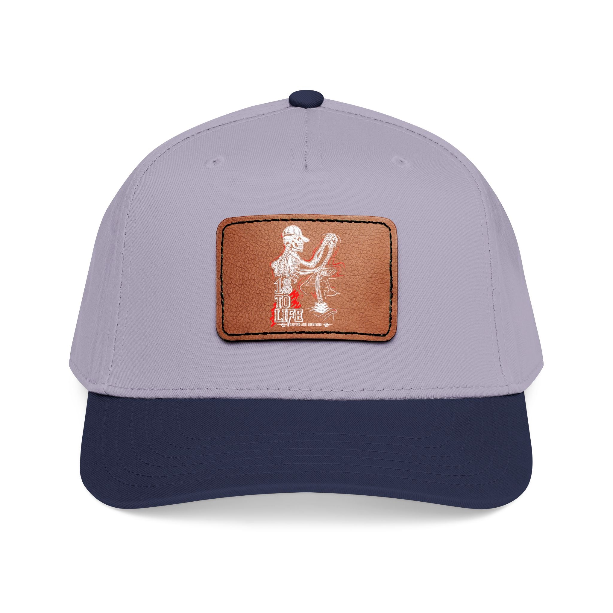 Mid Profile Baseball Cap with Leather Patch (Rectangle)