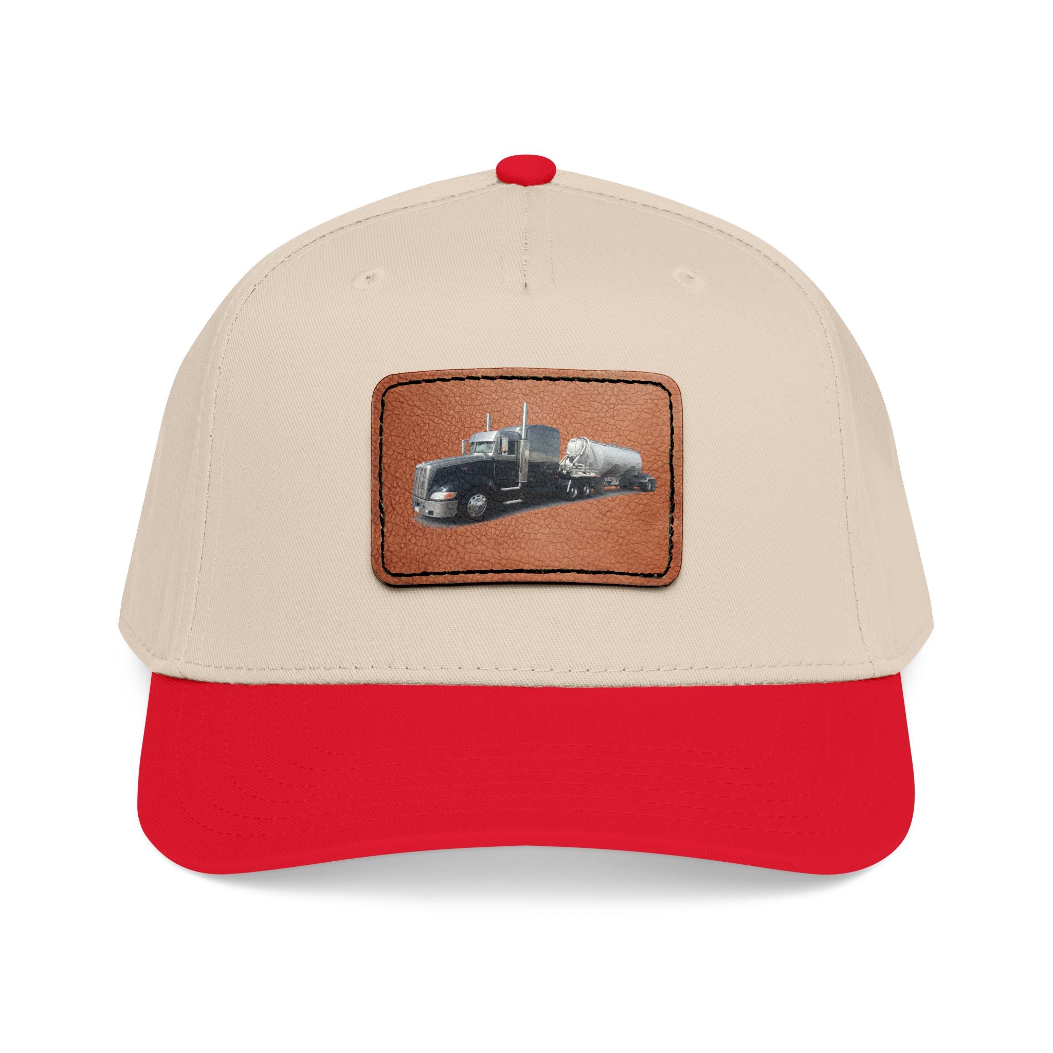 Mid Profile Baseball Cap with Leather Patch (Rectangle)