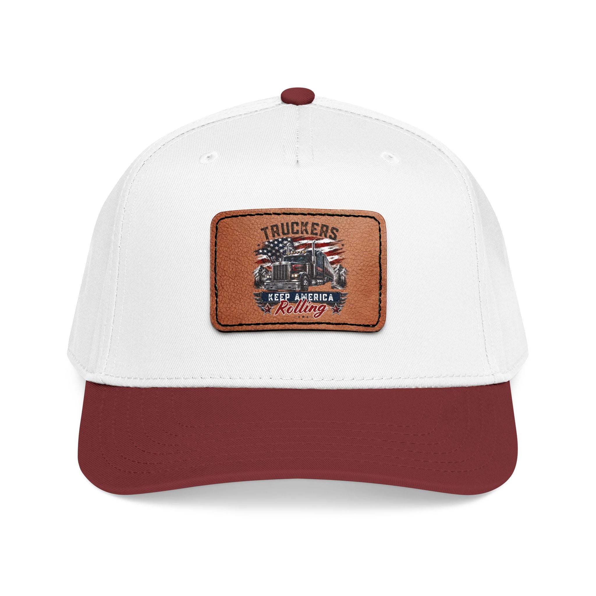 Mid Profile Baseball Cap with Leather Patch (Rectangle)