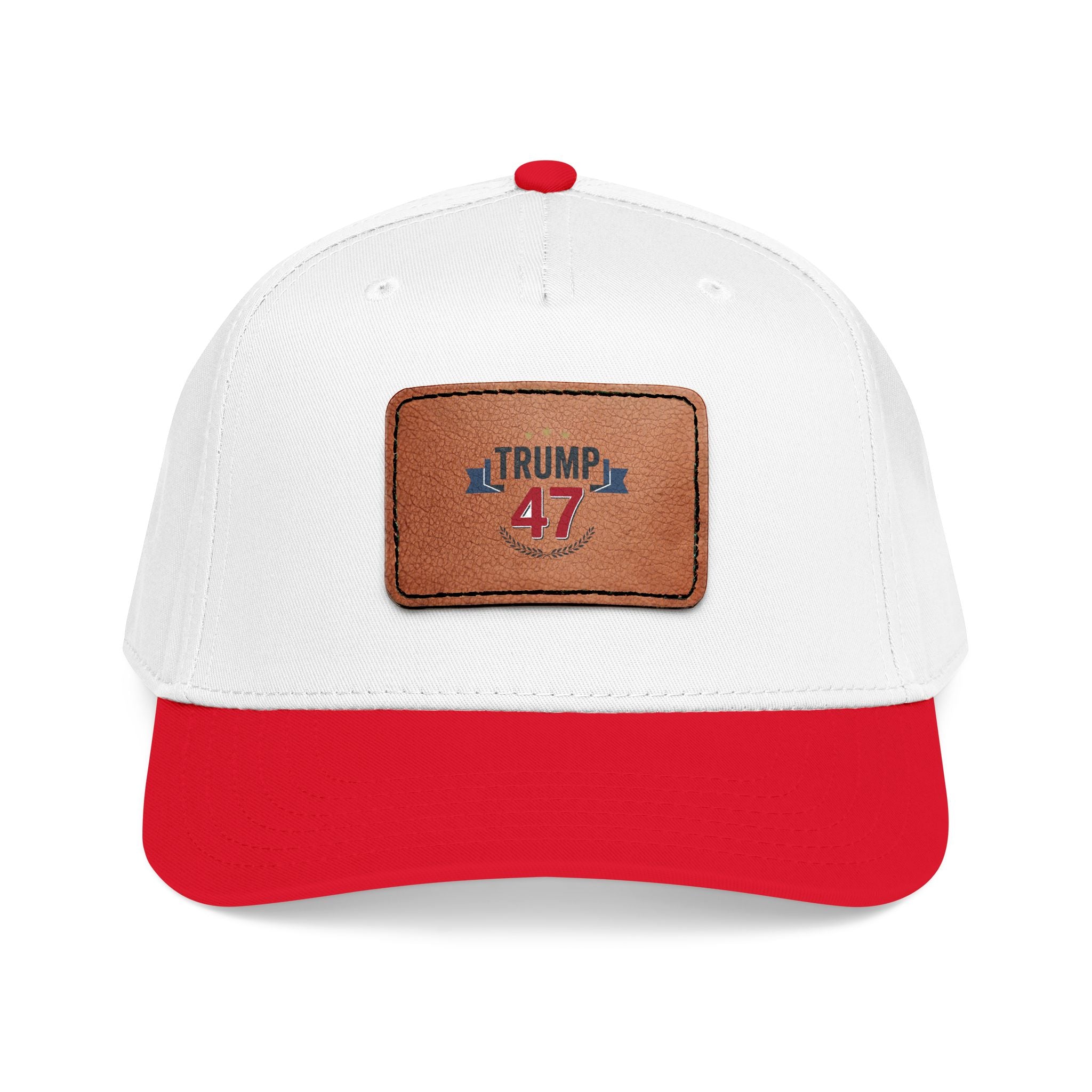 Mid Profile Baseball Cap with Leather Patch (Rectangle)