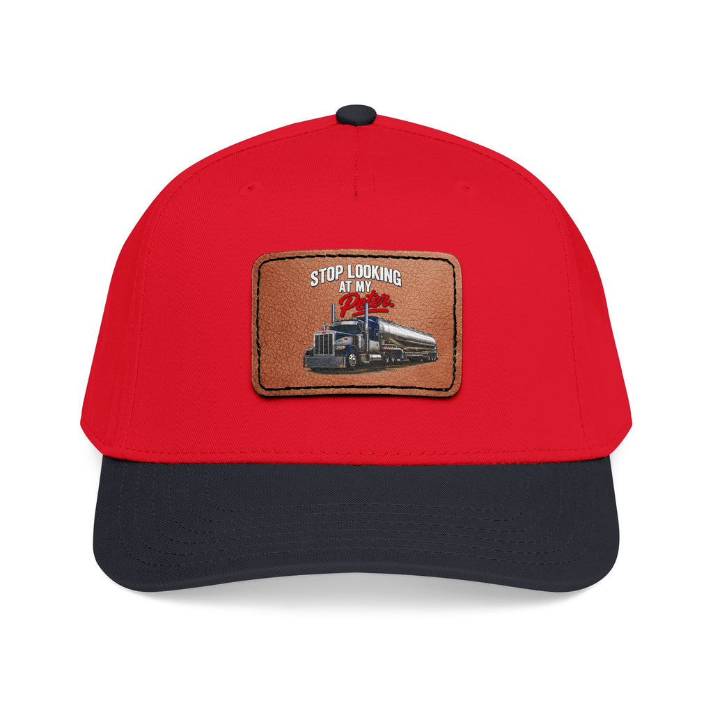 Mid Profile Baseball Cap with Leather Patch (Rectangle)