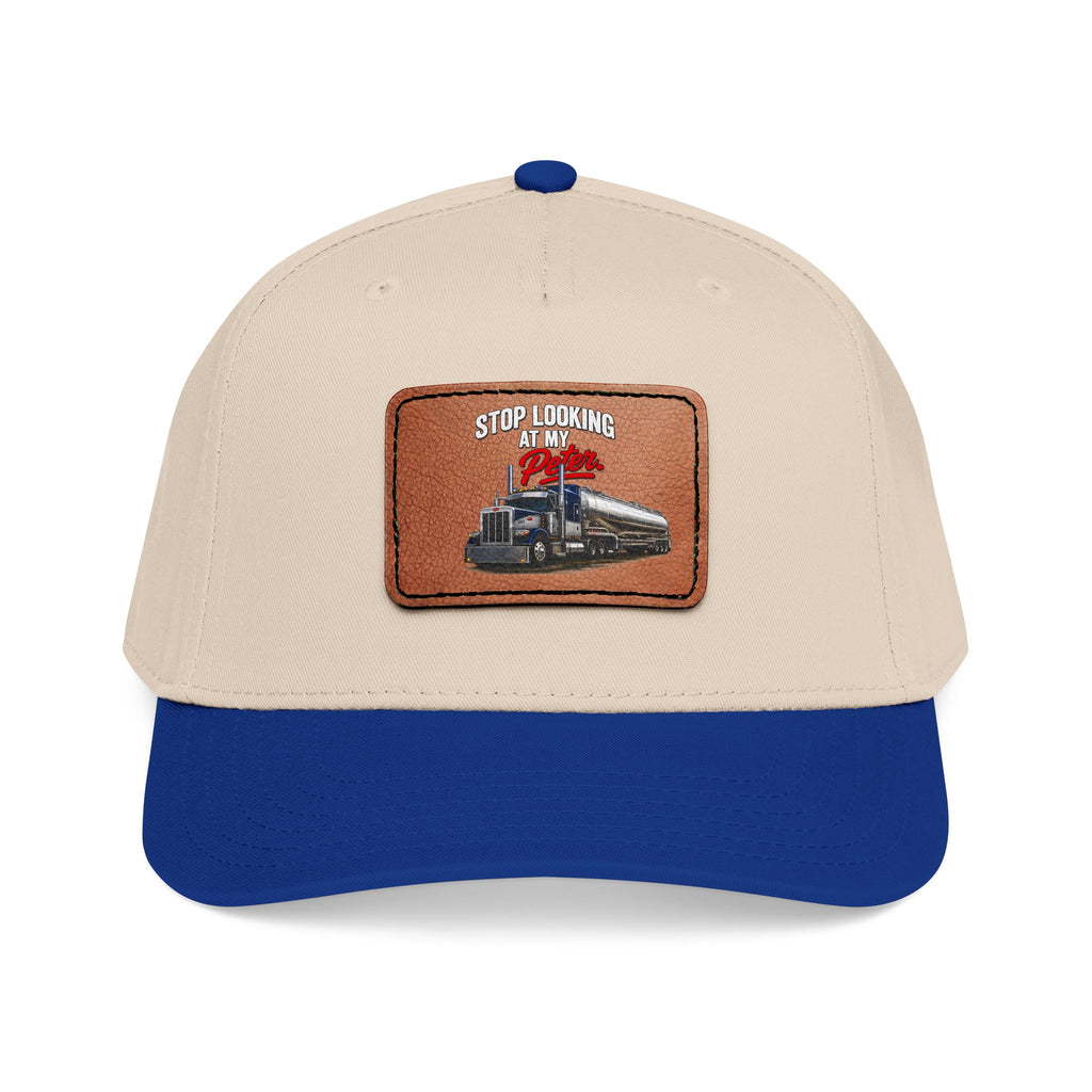 Mid Profile Baseball Cap with Leather Patch (Rectangle)