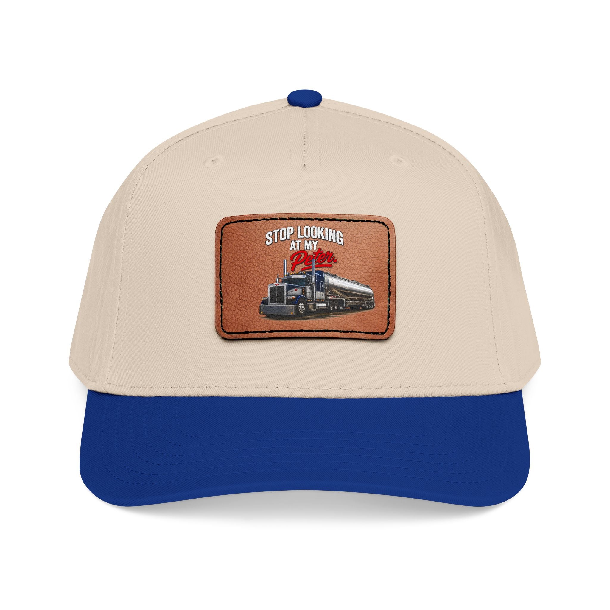 Mid Profile Baseball Cap with Leather Patch (Rectangle)