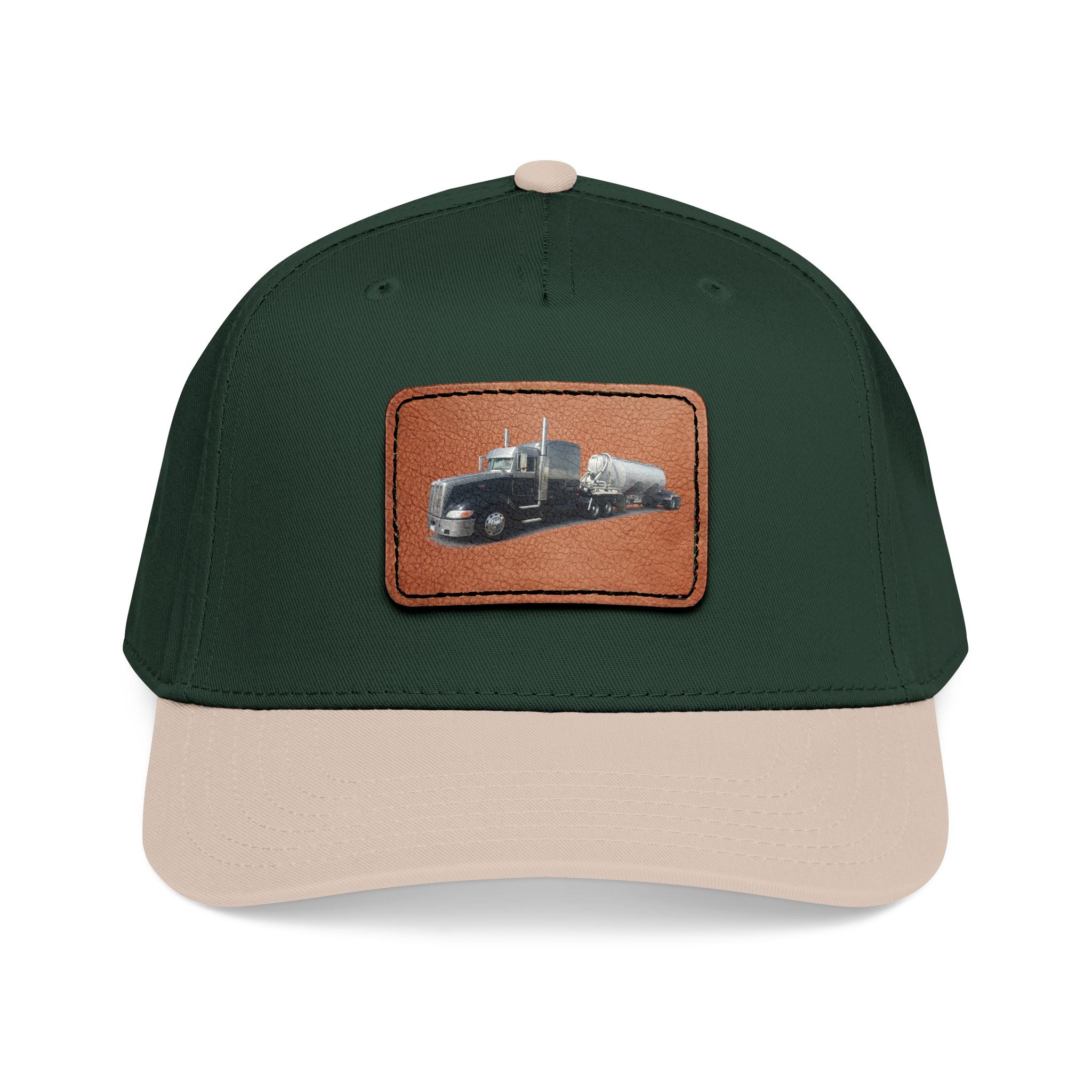 Mid Profile Baseball Cap with Leather Patch (Rectangle)