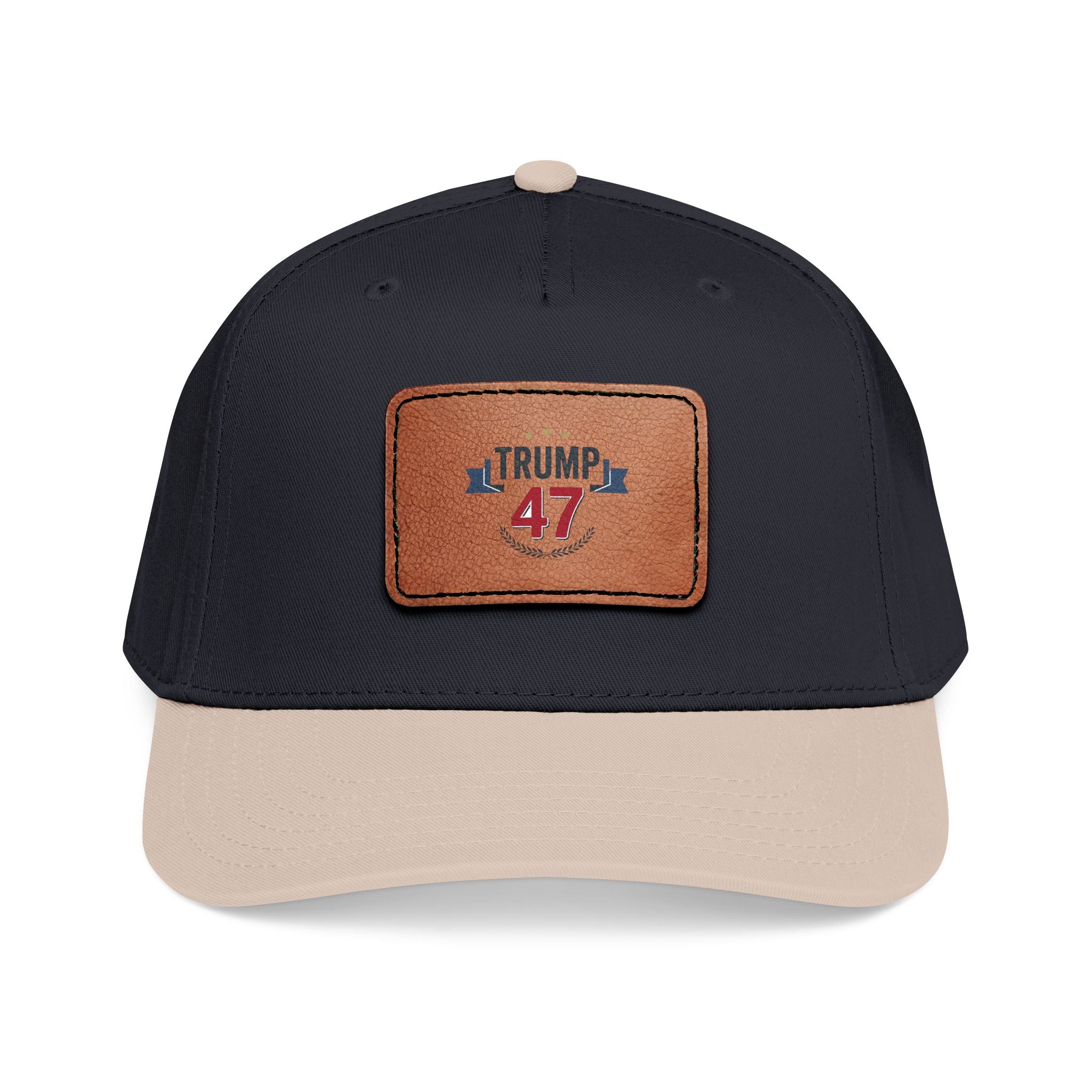 Mid Profile Baseball Cap with Leather Patch (Rectangle)