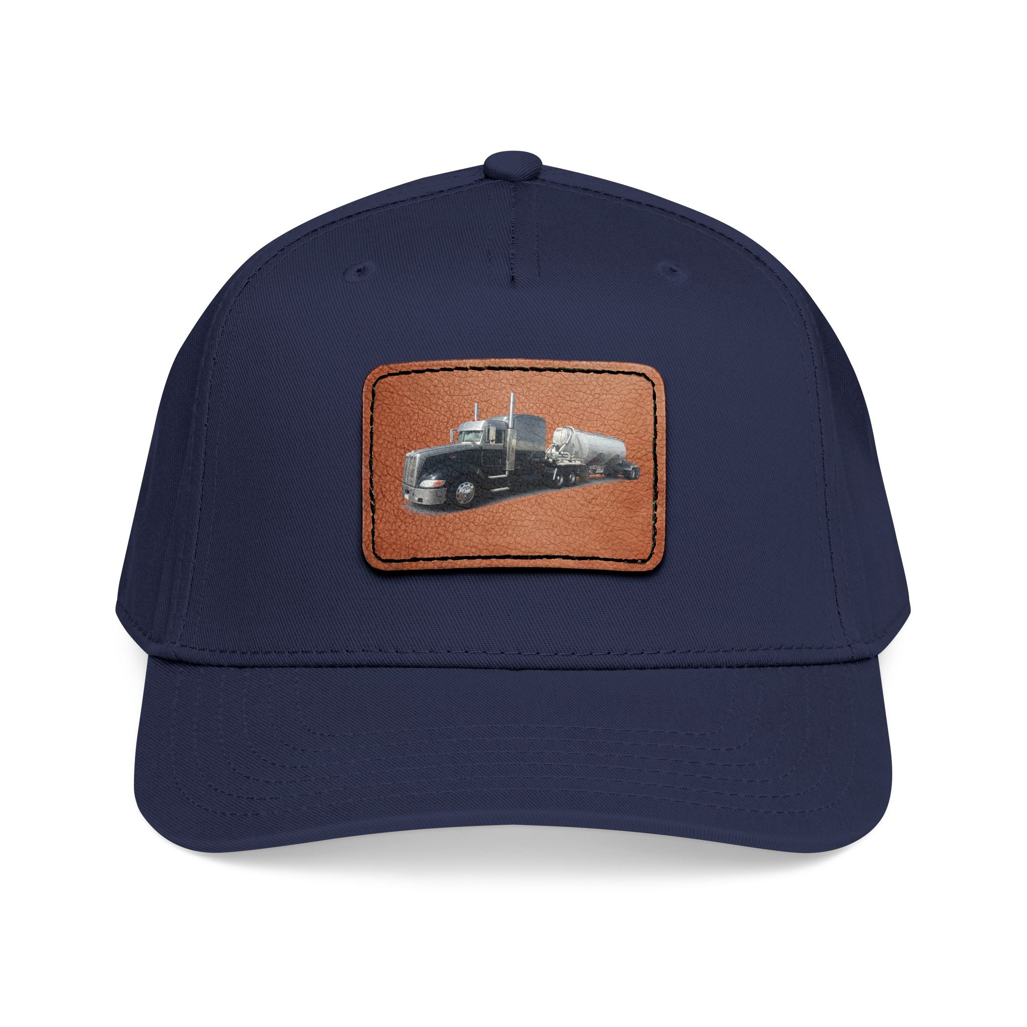 Mid Profile Baseball Cap with Leather Patch (Rectangle)